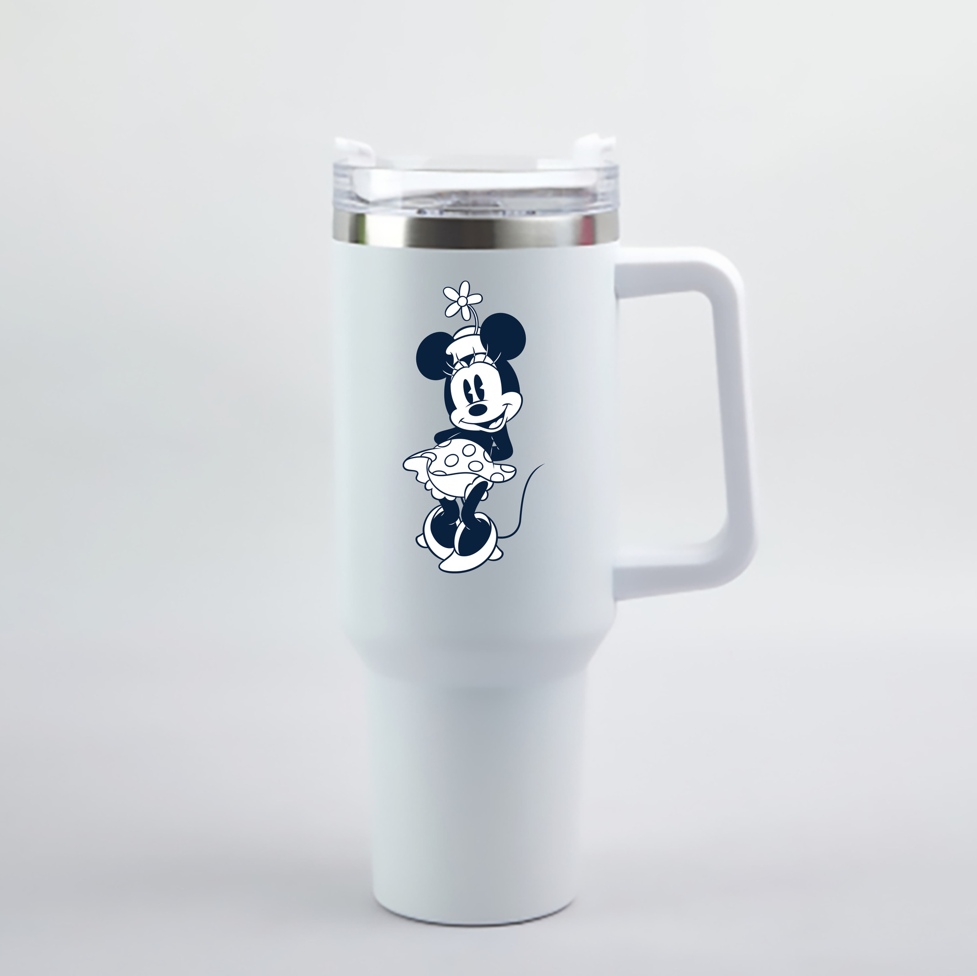 （画像用） ミッキーマウス Mickey Mouse 1200mL車用タンブラー - クリスタルステッカー（プラスチックストロー付き）