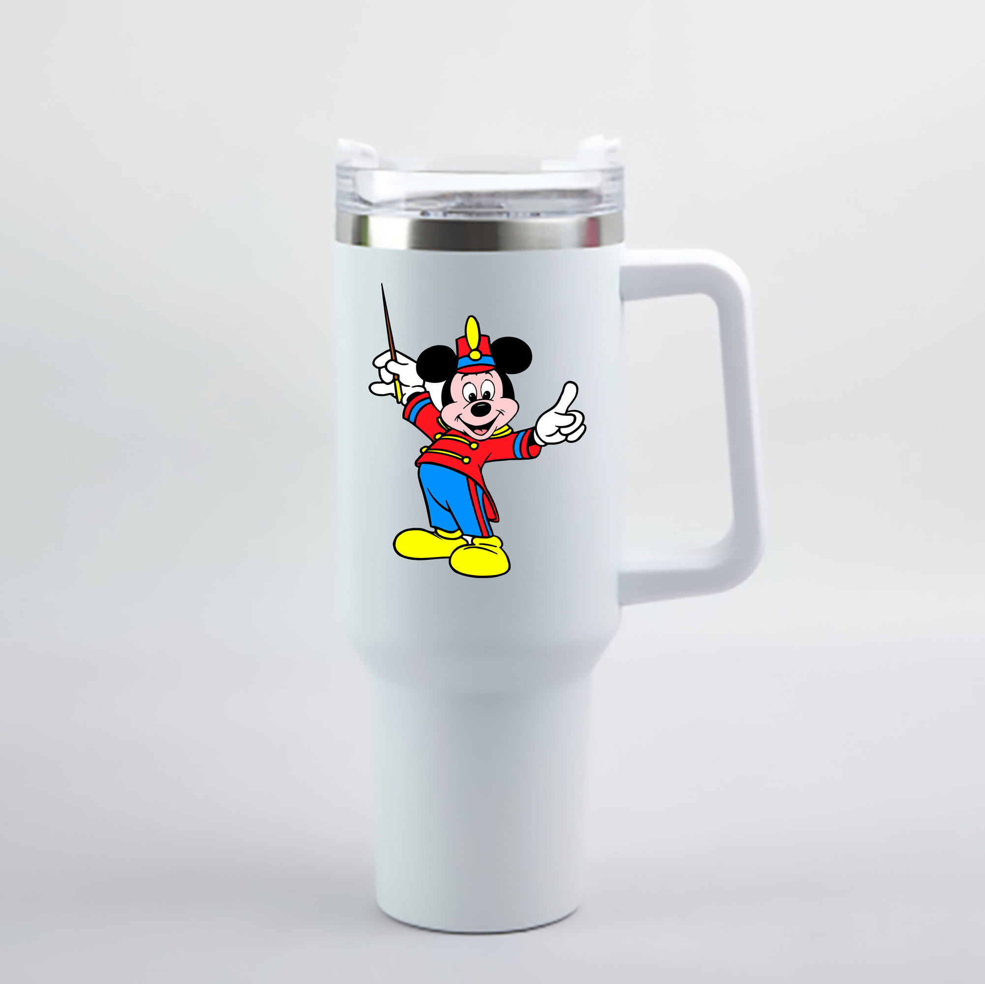 （画像用） ミッキーマウス Mickey Mouse 1200mL車用タンブラー - クリスタルステッカー（プラスチックストロー付き）