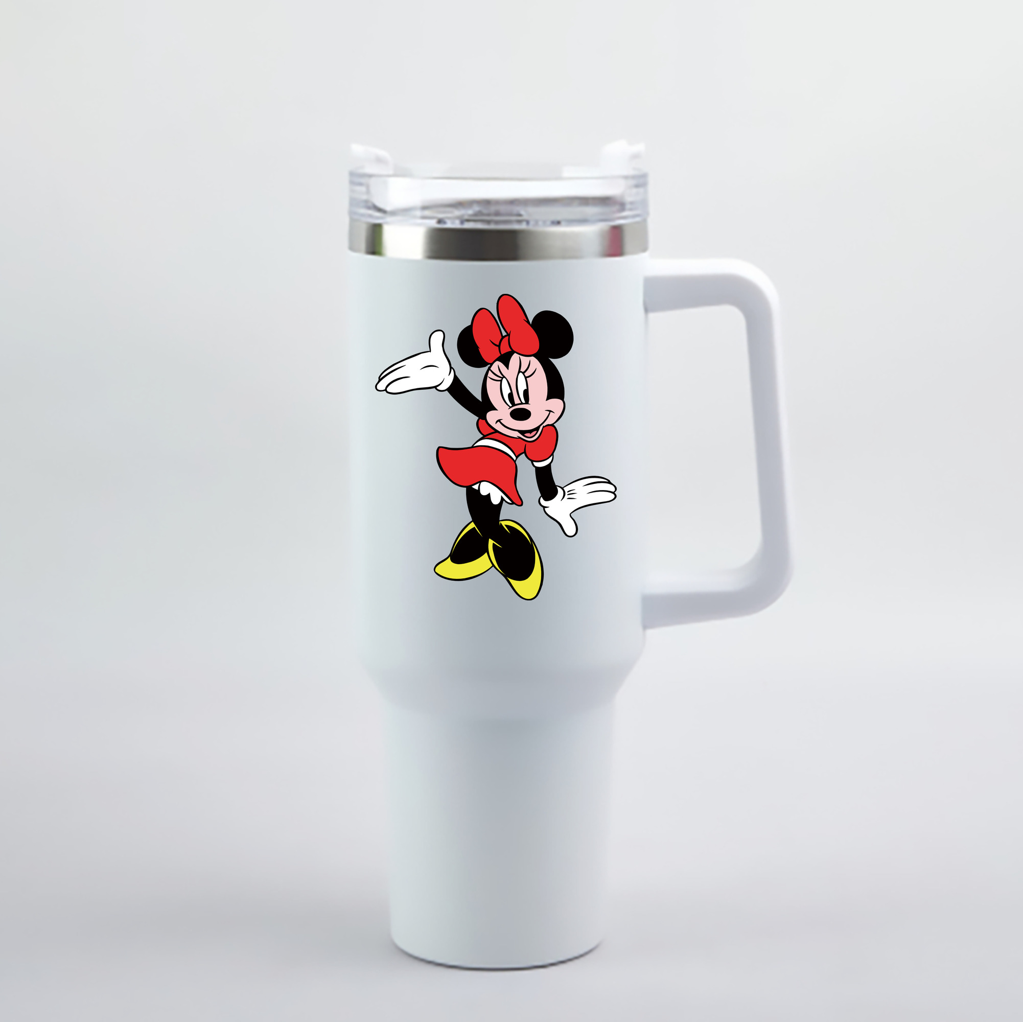 （画像用） ミッキーマウス Mickey Mouse 1200mL車用タンブラー - クリスタルステッカー（プラスチックストロー付き）