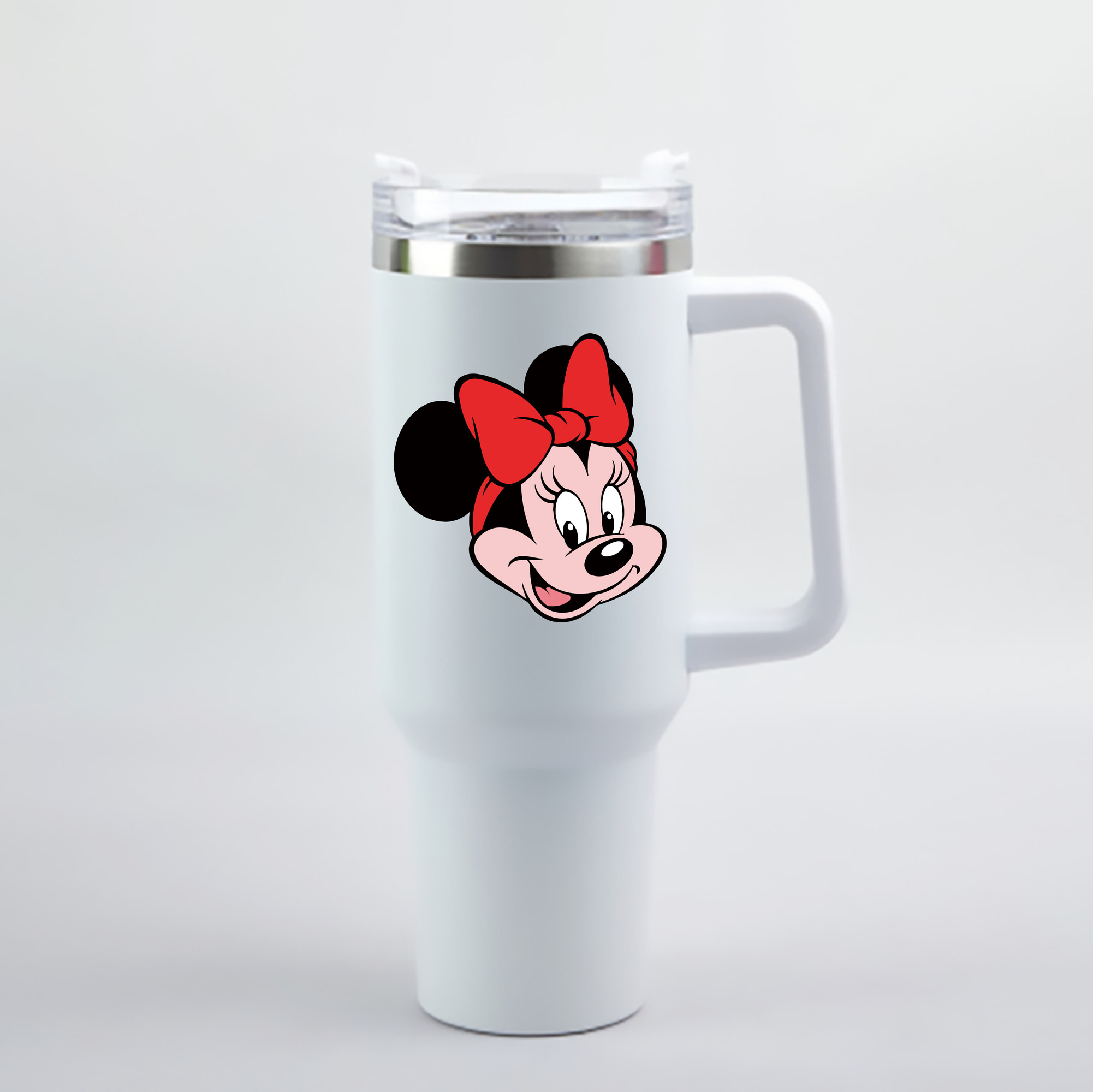 （画像用） ミッキーマウス Mickey Mouse 1200mL車用タンブラー - クリスタルステッカー（プラスチックストロー付き）