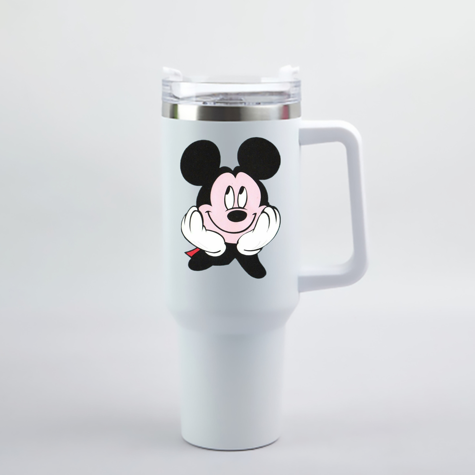 （画像用） ミッキーマウス Mickey Mouse 1200mL車用タンブラー - クリスタルステッカー（プラスチックストロー付き）