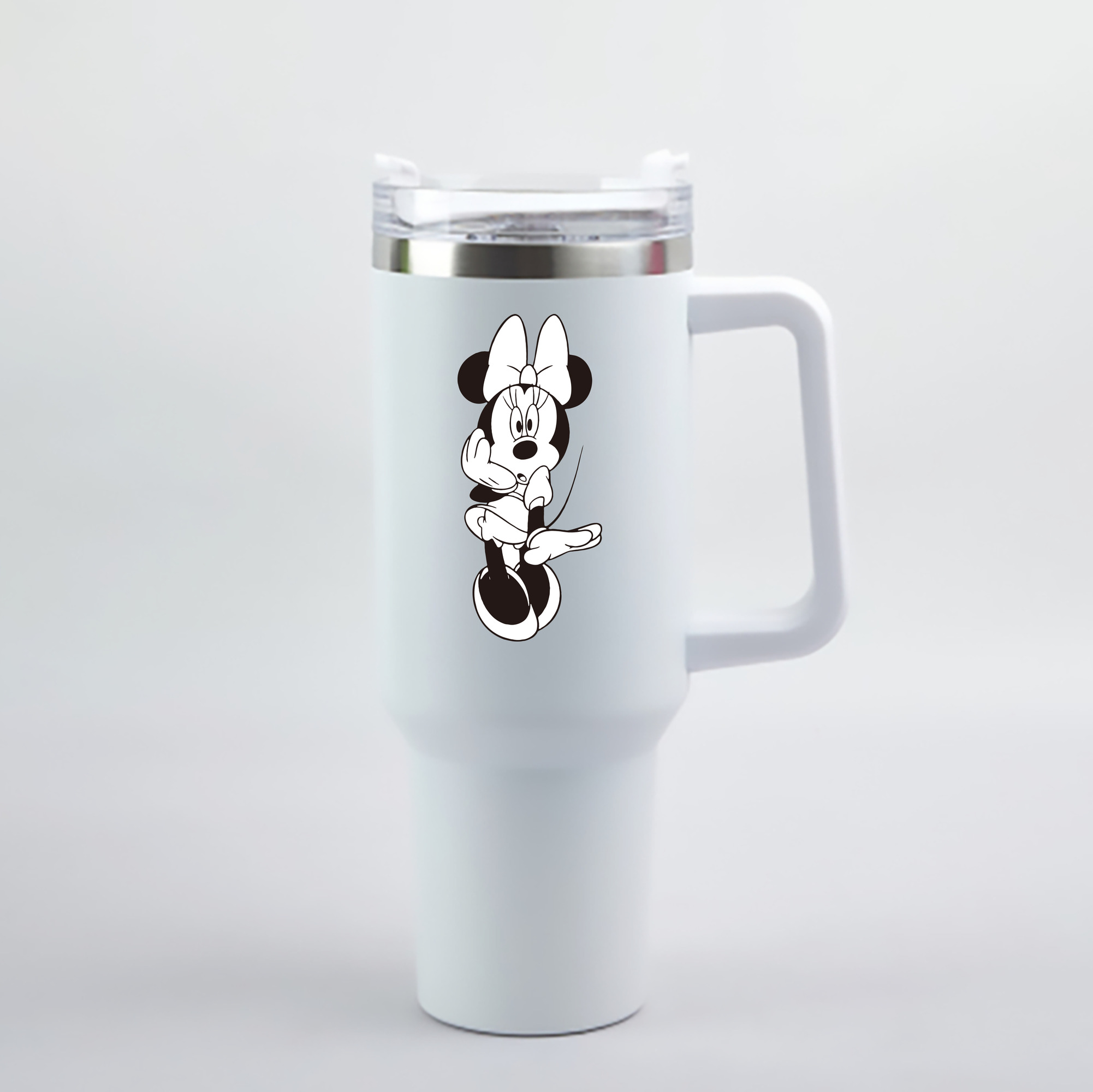 （画像用） ミッキーマウス Mickey Mouse 1200mL車用タンブラー - クリスタルステッカー（プラスチックストロー付き）