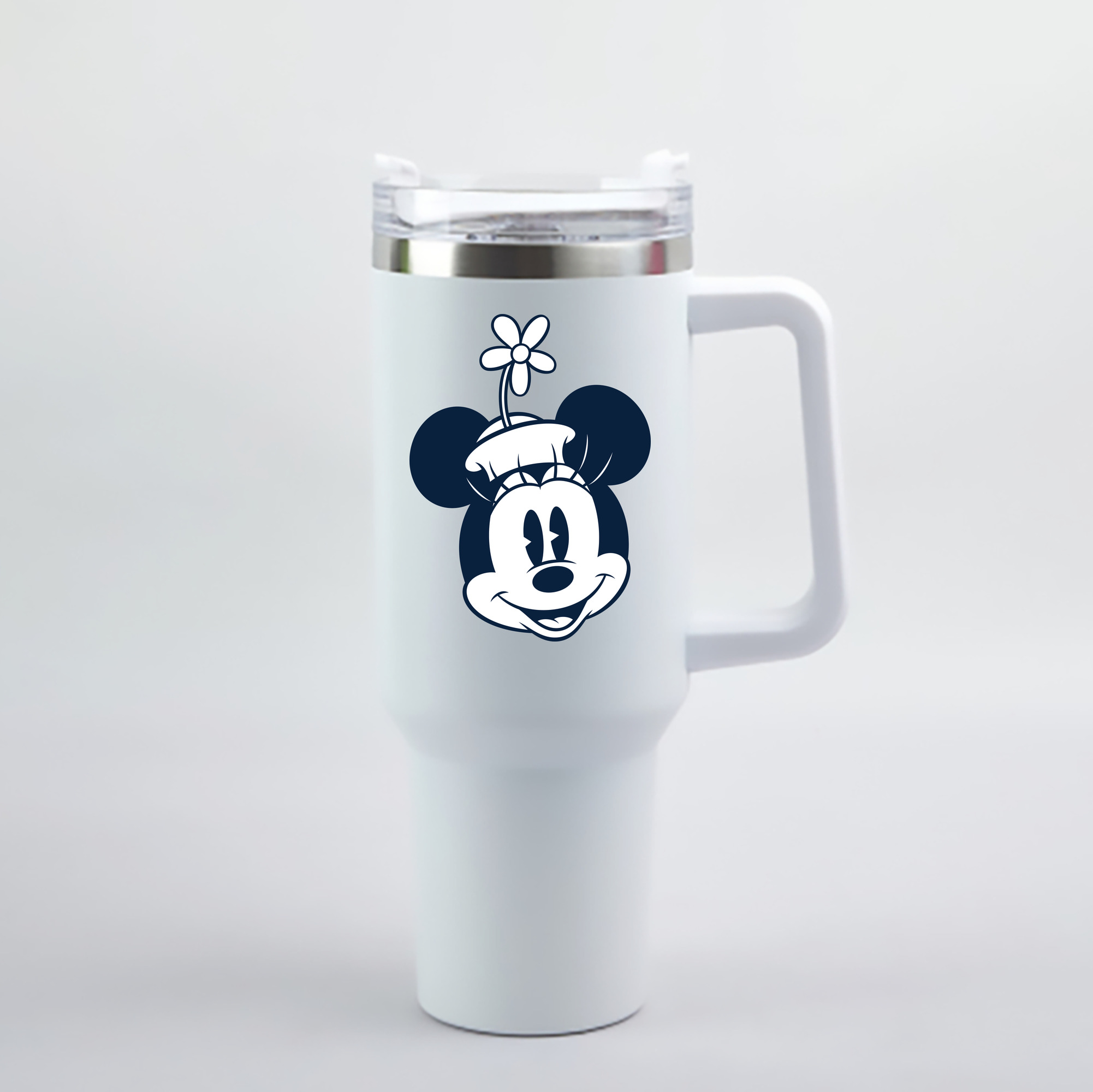 （画像用） ミッキーマウス Mickey Mouse 1200mL車用タンブラー - クリスタルステッカー（プラスチックストロー付き）
