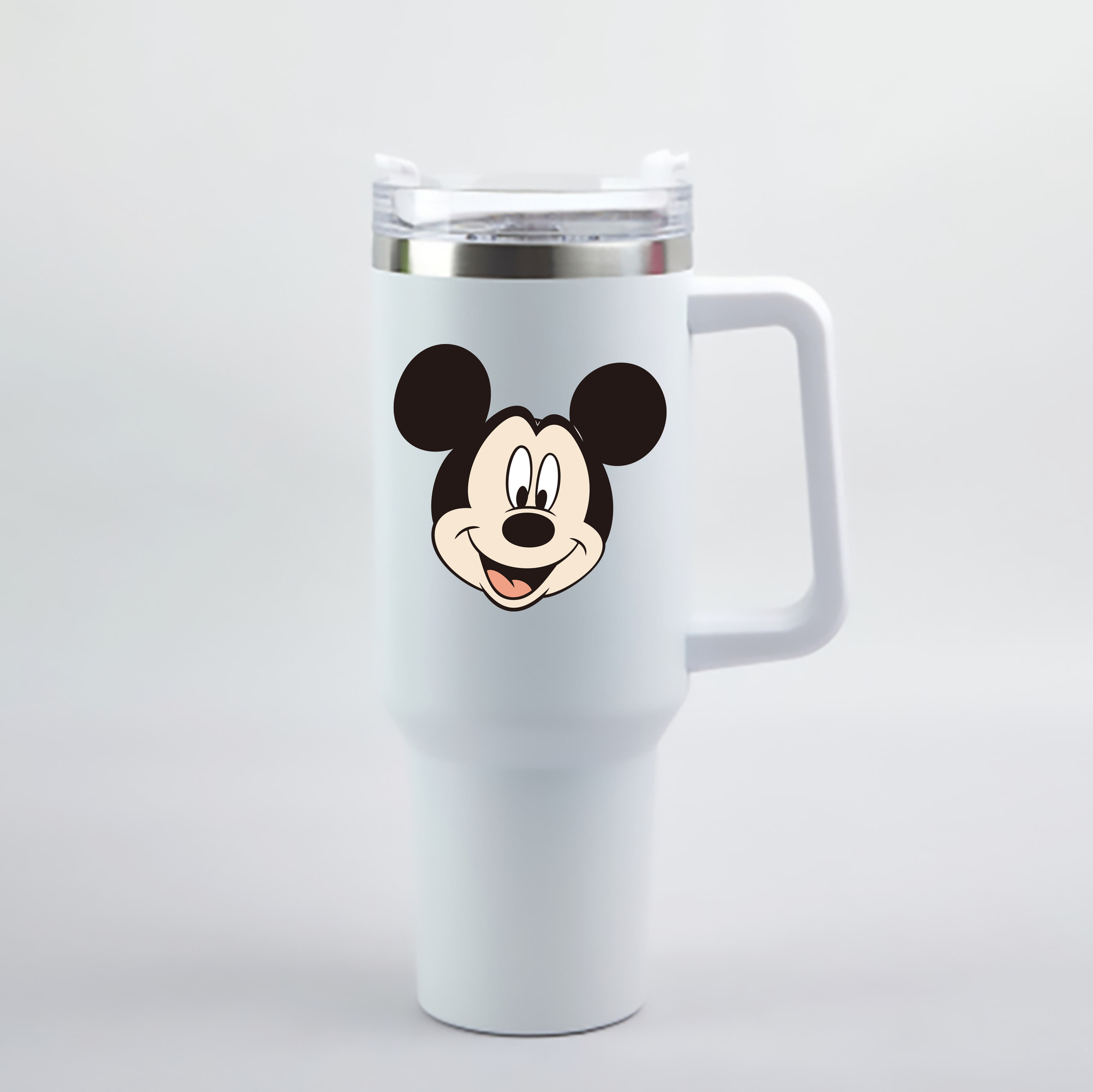 （画像用） ミッキーマウス Mickey Mouse 1200mL車用タンブラー - クリスタルステッカー（プラスチックストロー付き）
