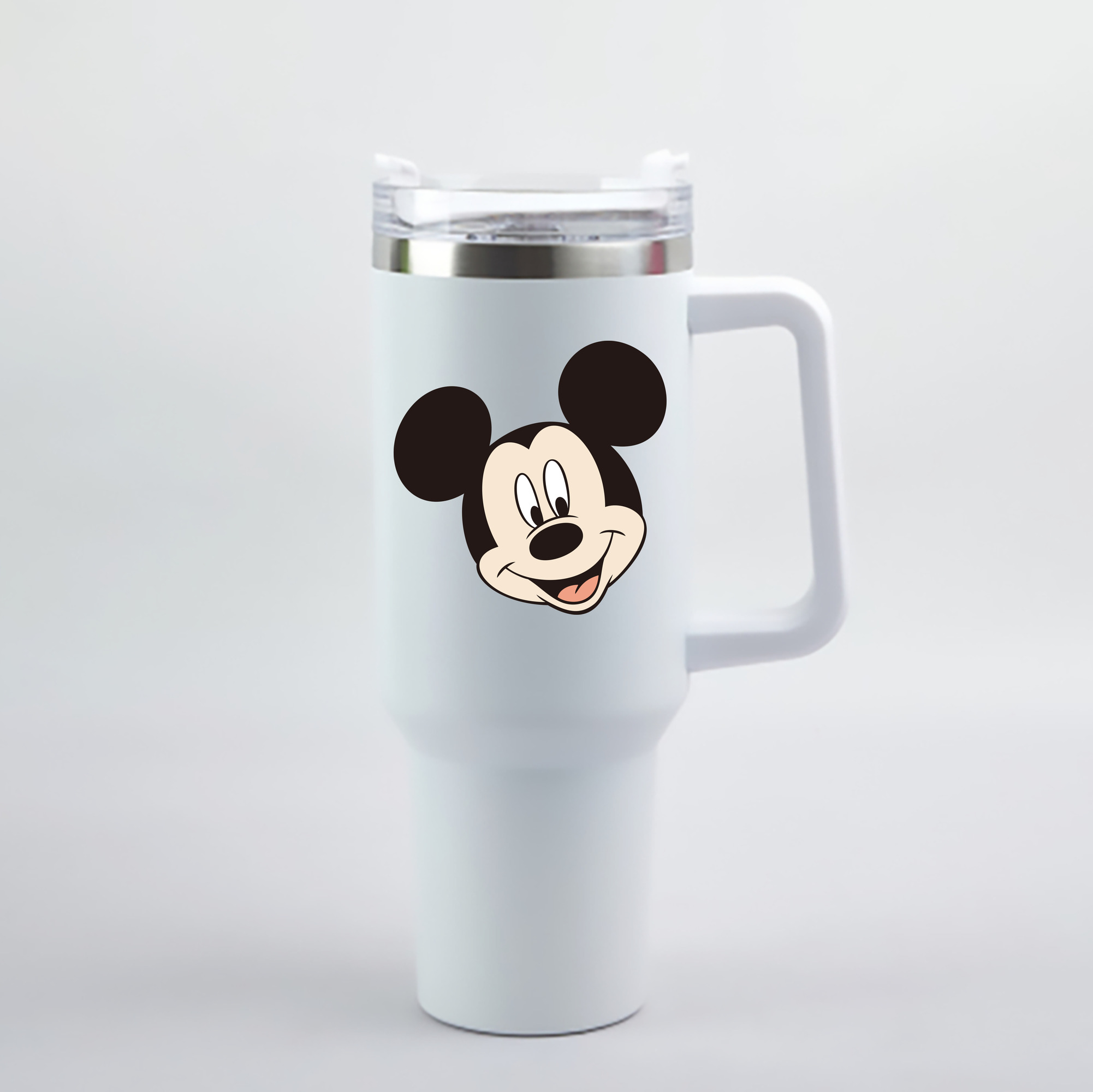 （画像用） ミッキーマウス Mickey Mouse 1200mL車用タンブラー - クリスタルステッカー（プラスチックストロー付き）