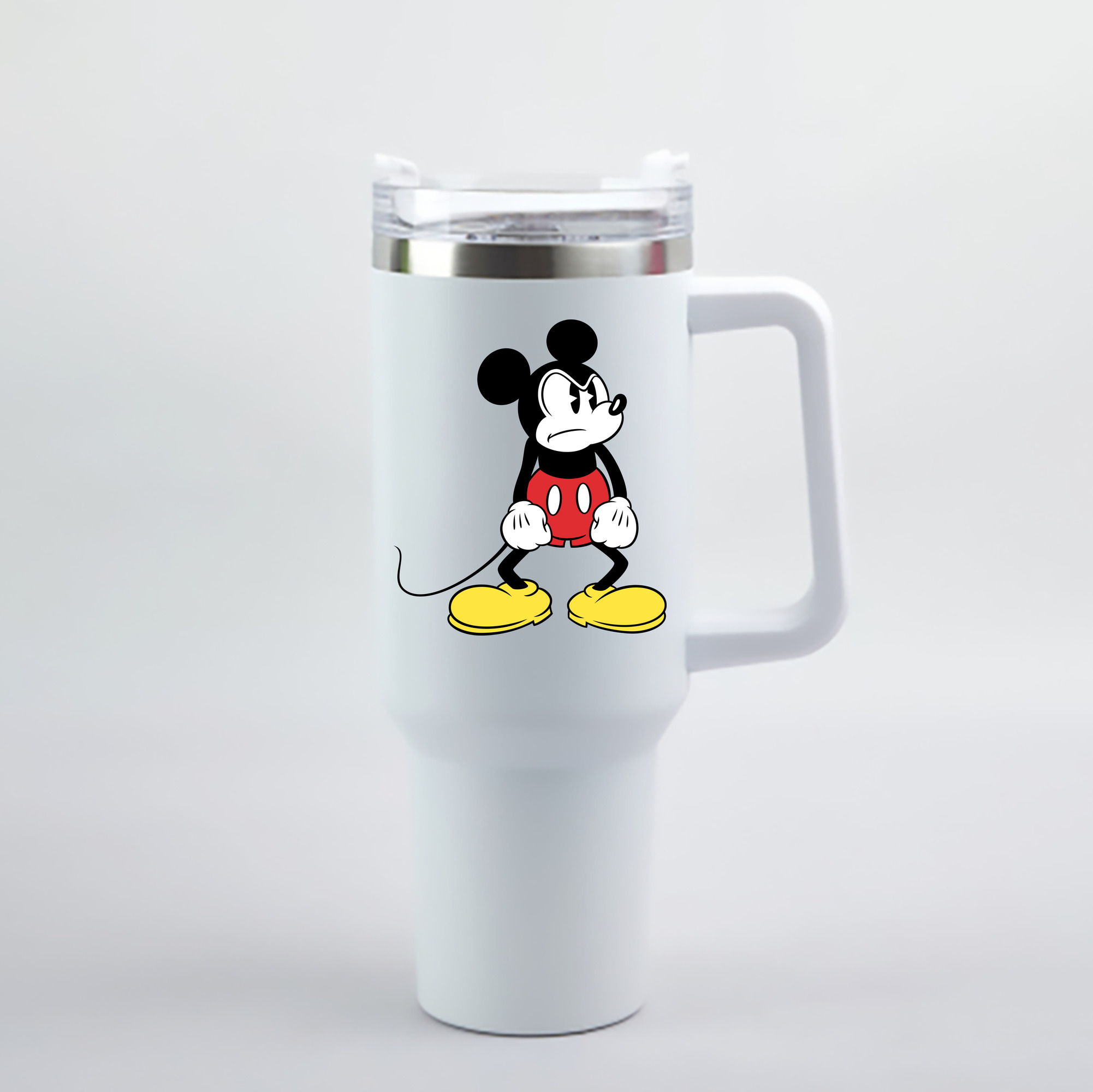 （画像用） ミッキーマウス Mickey Mouse 1200mL車用タンブラー - クリスタルステッカー（プラスチックストロー付き）