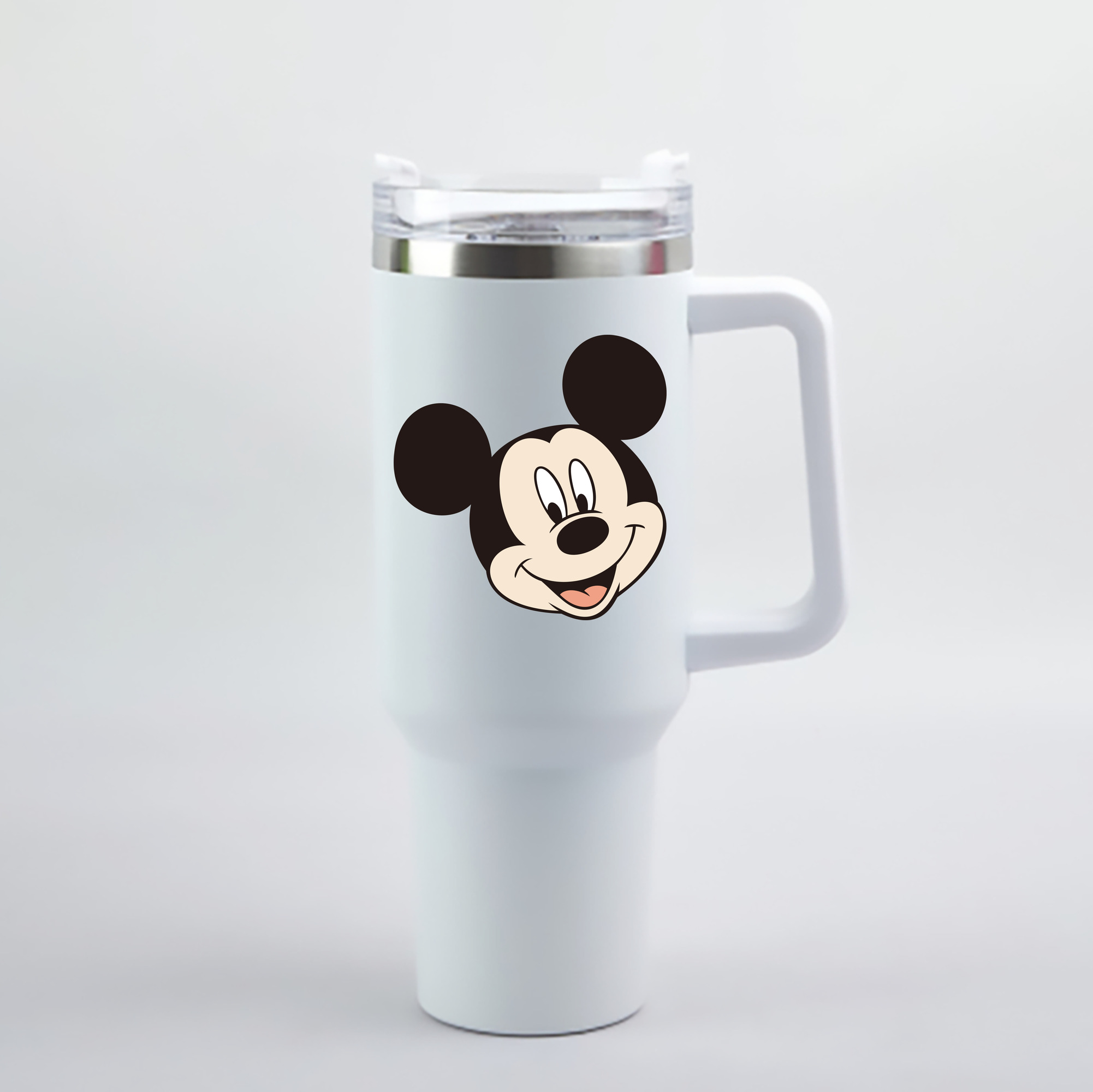 （画像用） ミッキーマウス Mickey Mouse 1200mL車用タンブラー - クリスタルステッカー（プラスチックストロー付き）