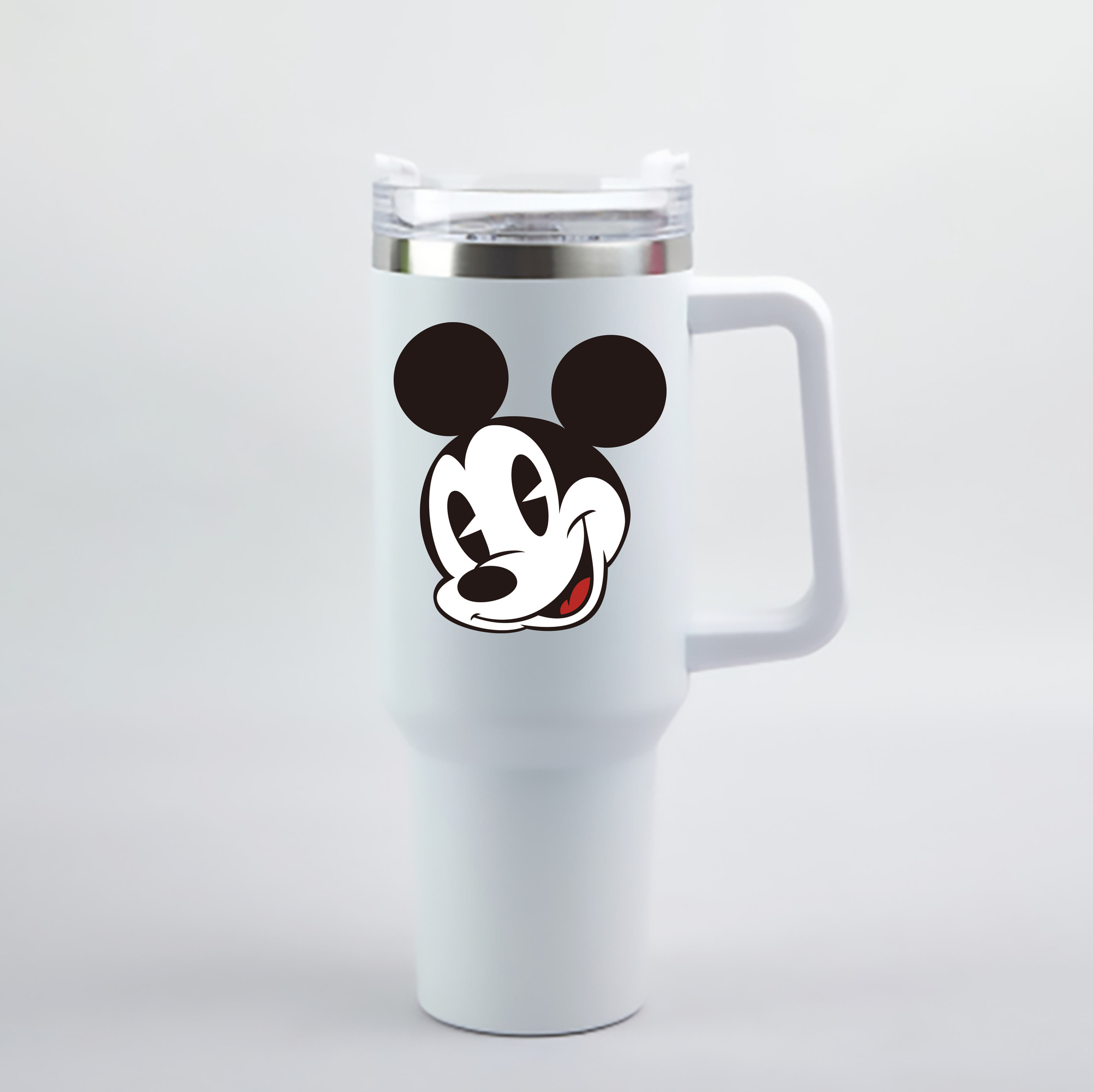（画像用） ミッキーマウス Mickey Mouse 1200mL車用タンブラー - クリスタルステッカー（プラスチックストロー付き）