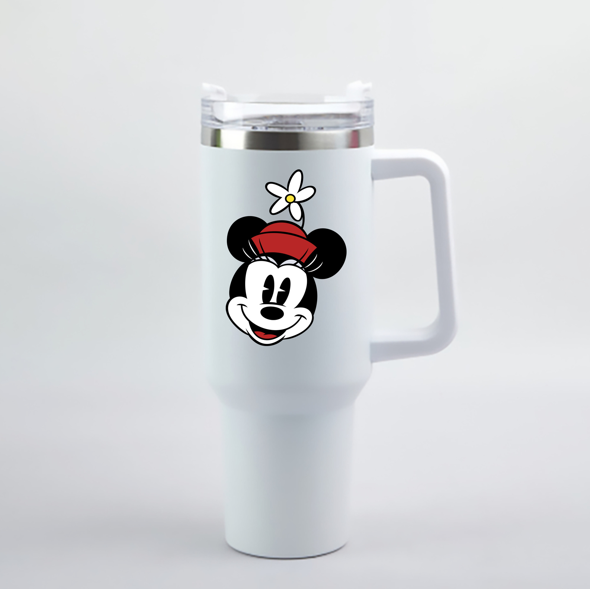 （画像用） ミッキーマウス Mickey Mouse 1200mL車用タンブラー - クリスタルステッカー（プラスチックストロー付き）