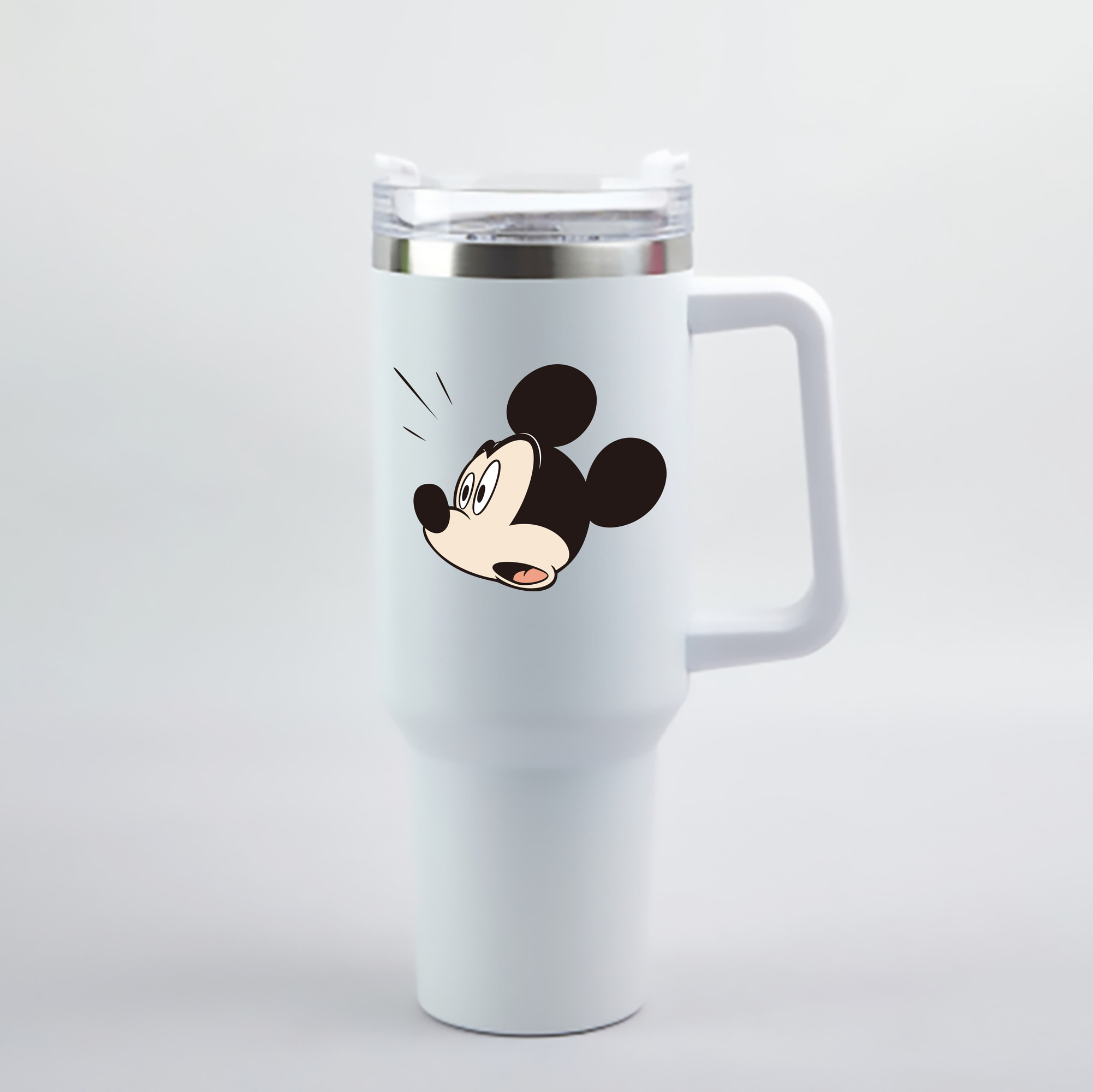 （画像用） ミッキーマウス Mickey Mouse 1200mL車用タンブラー - クリスタルステッカー（プラスチックストロー付き）