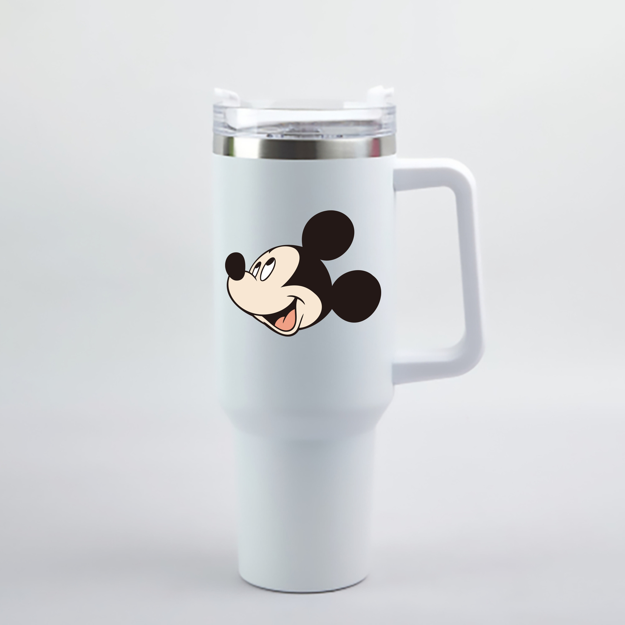 （画像用） ミッキーマウス Mickey Mouse 1200mL車用タンブラー - クリスタルステッカー（プラスチックストロー付き）