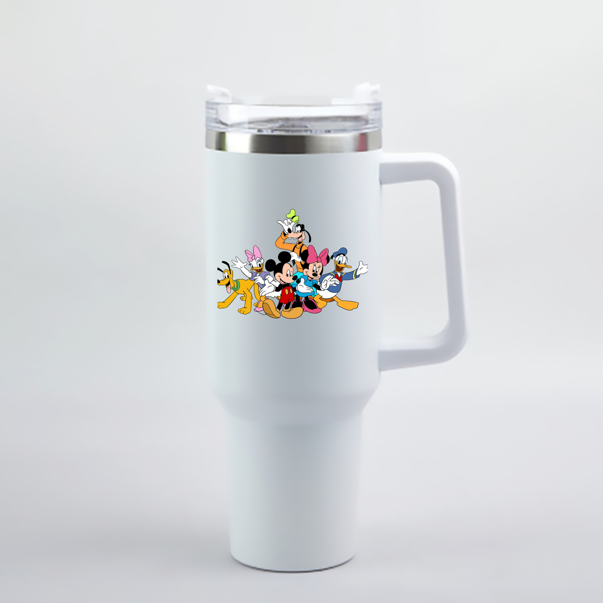（画像用） ミッキーマウス Mickey Mouse 1200mL車用タンブラー - クリスタルステッカー（プラスチックストロー付き）