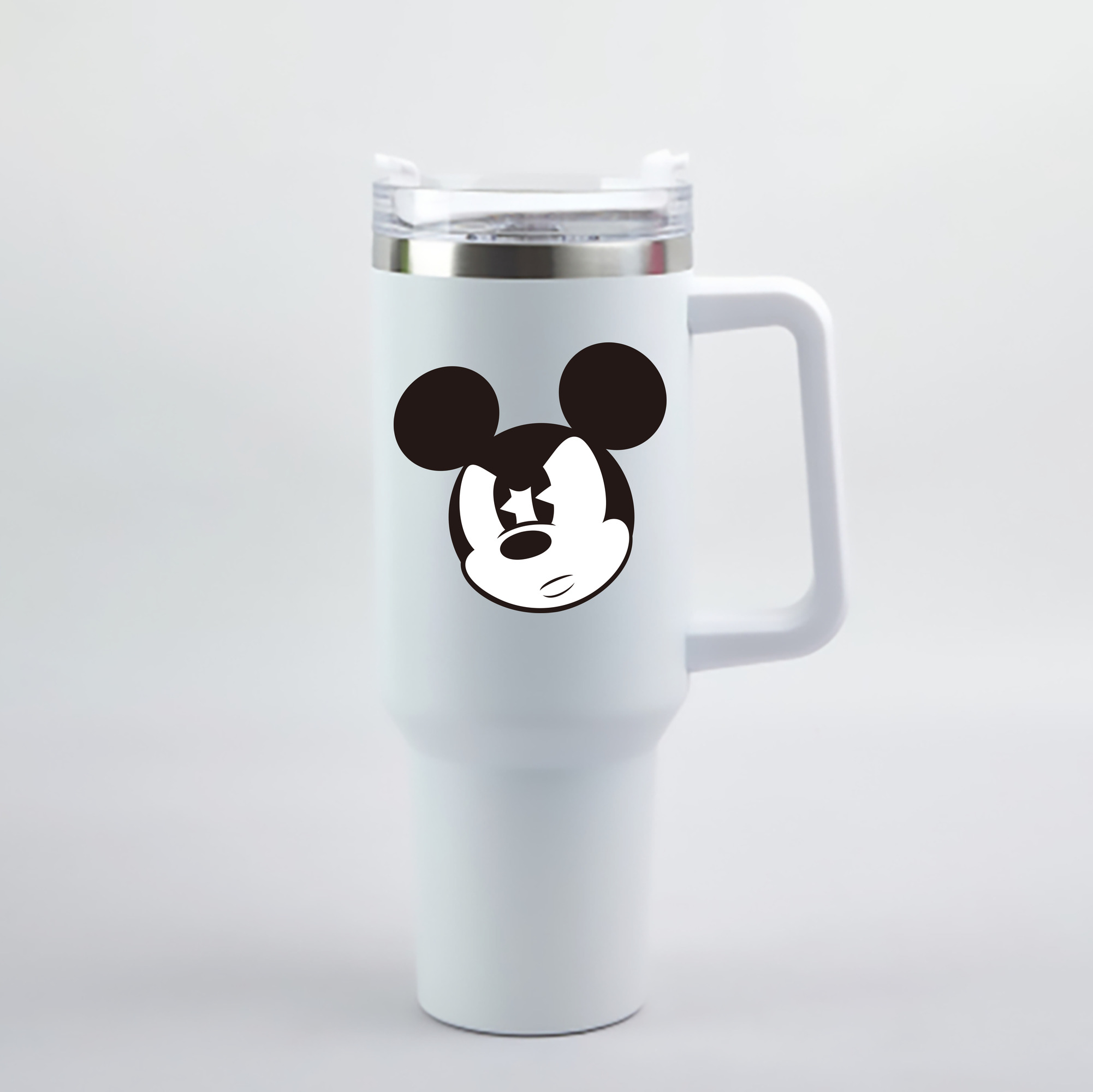 （画像用） ミッキーマウス Mickey Mouse 1200mL車用タンブラー - クリスタルステッカー（プラスチックストロー付き）