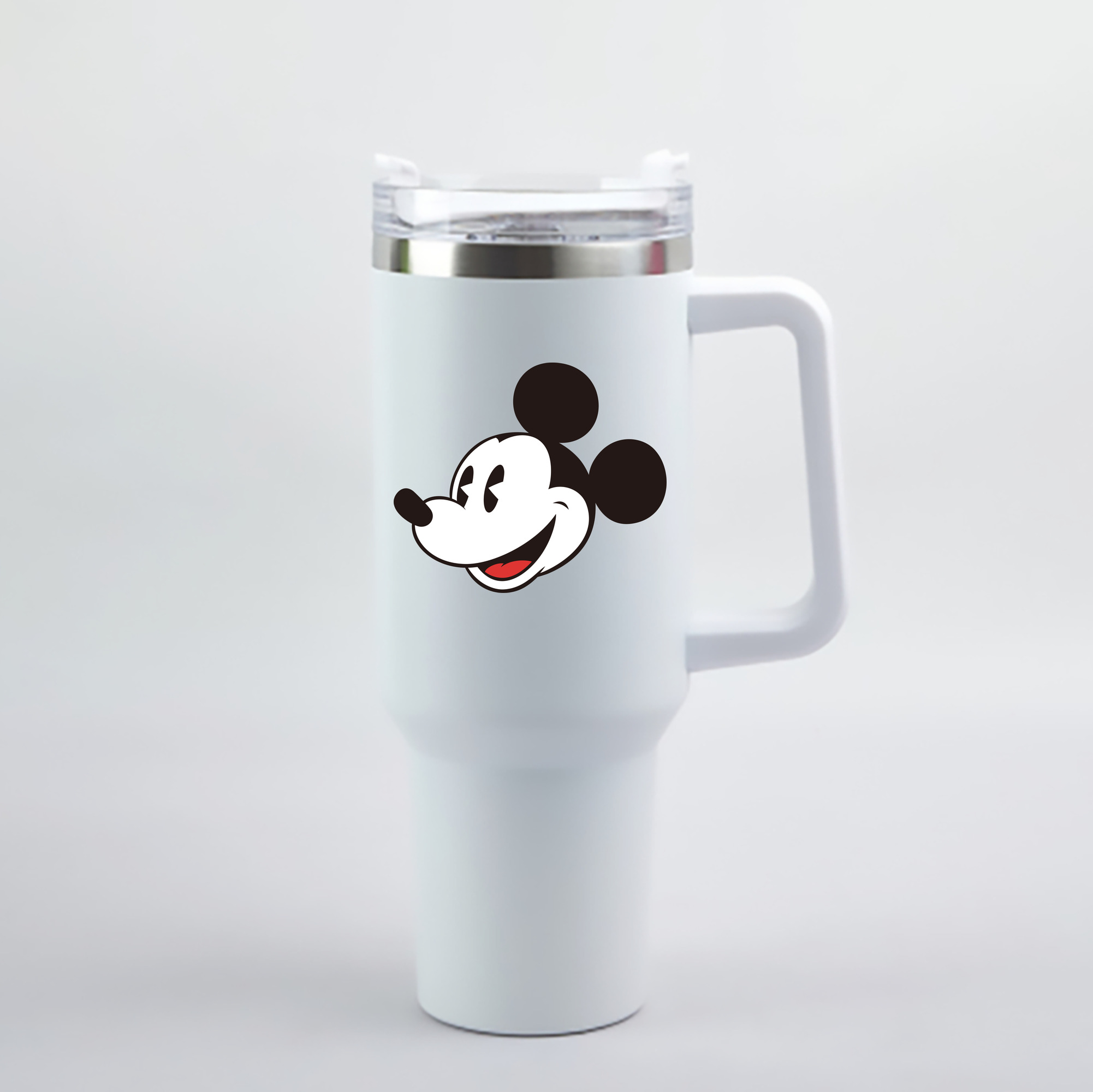 （画像用） ミッキーマウス Mickey Mouse 1200mL車用タンブラー - クリスタルステッカー（プラスチックストロー付き）