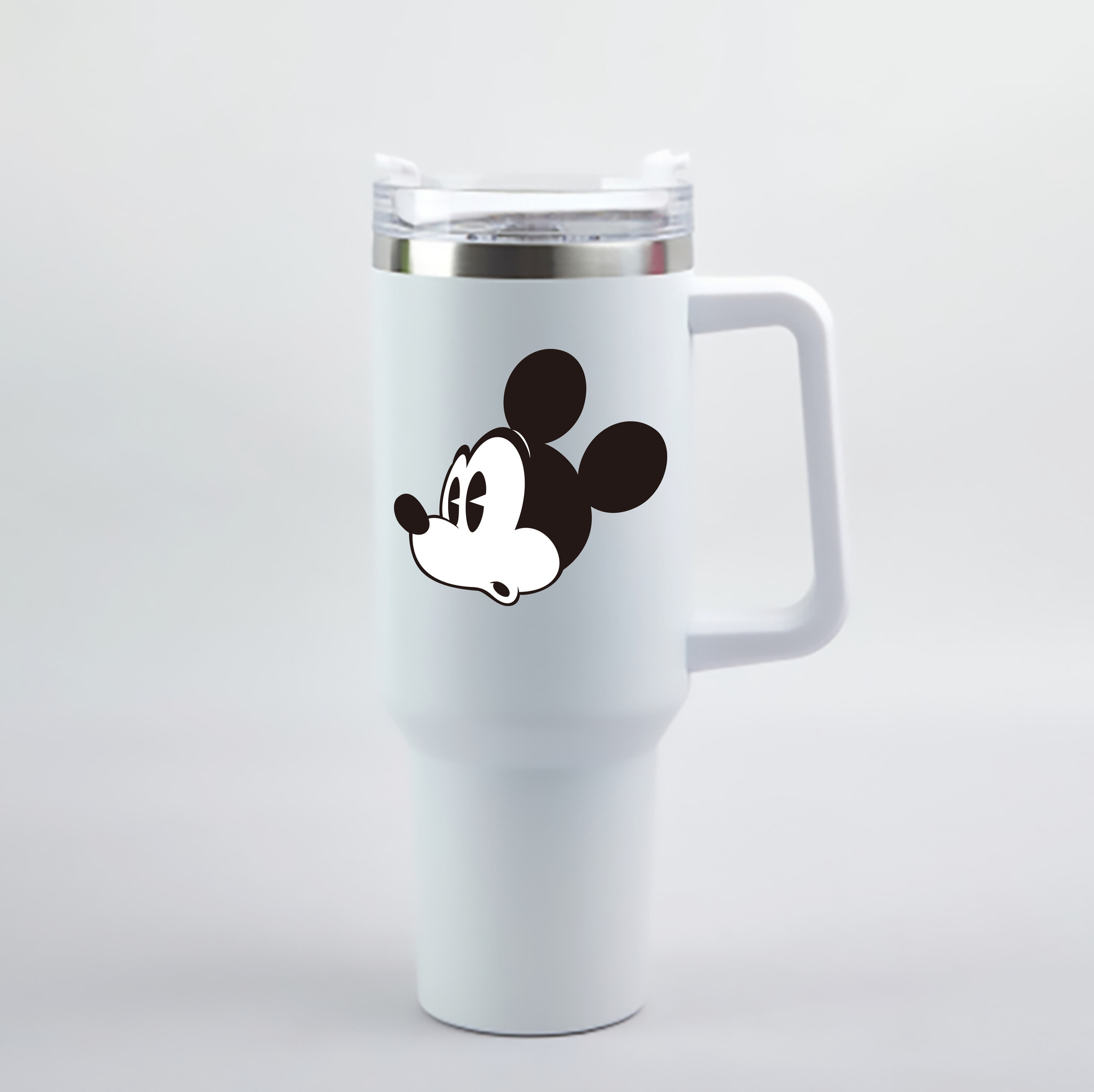 （画像用） ミッキーマウス Mickey Mouse 1200mL車用タンブラー - クリスタルステッカー（プラスチックストロー付き）
