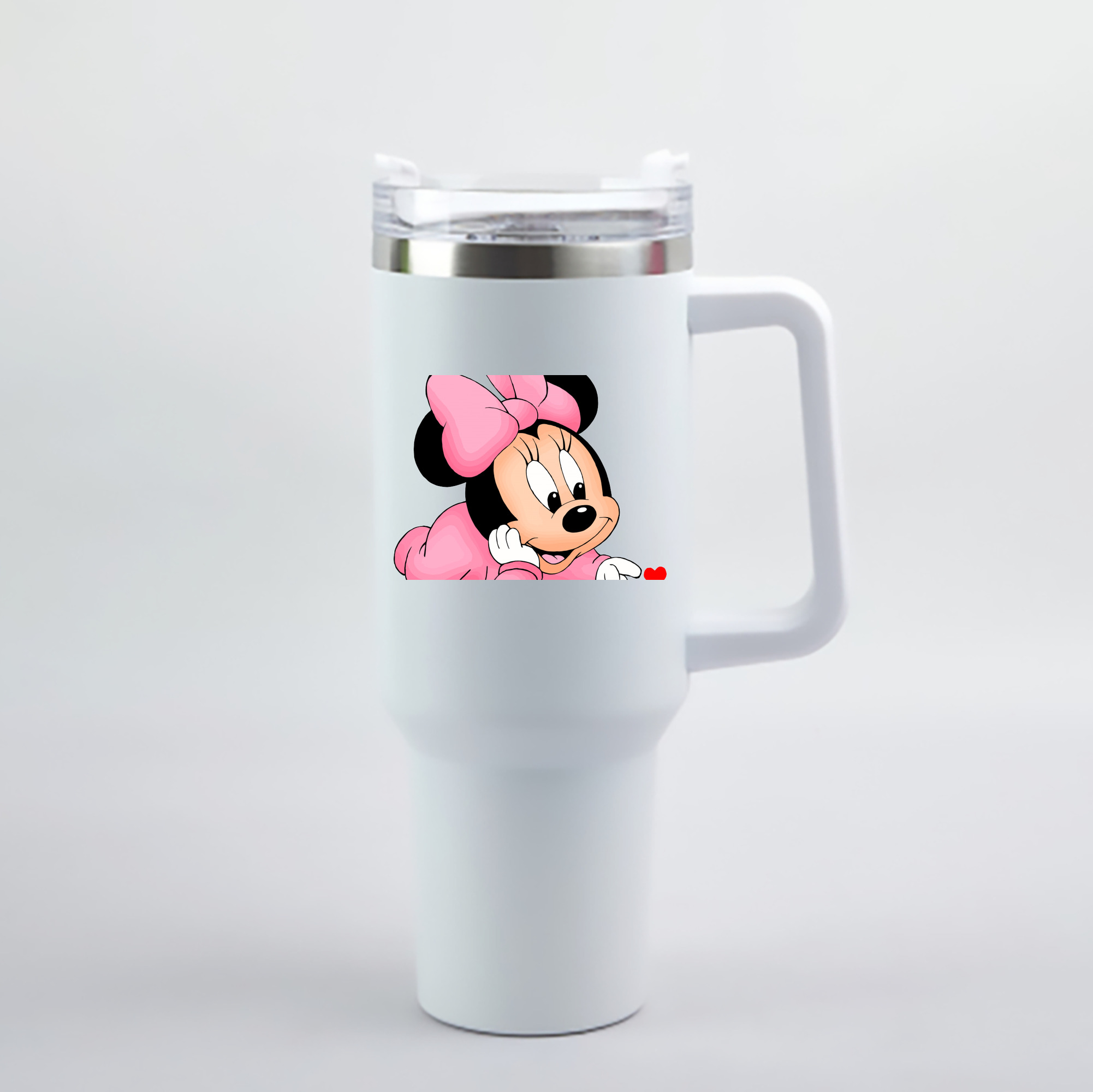 （画像用） ミッキーマウス Mickey Mouse 1200mL車用タンブラー - クリスタルステッカー（プラスチックストロー付き）
