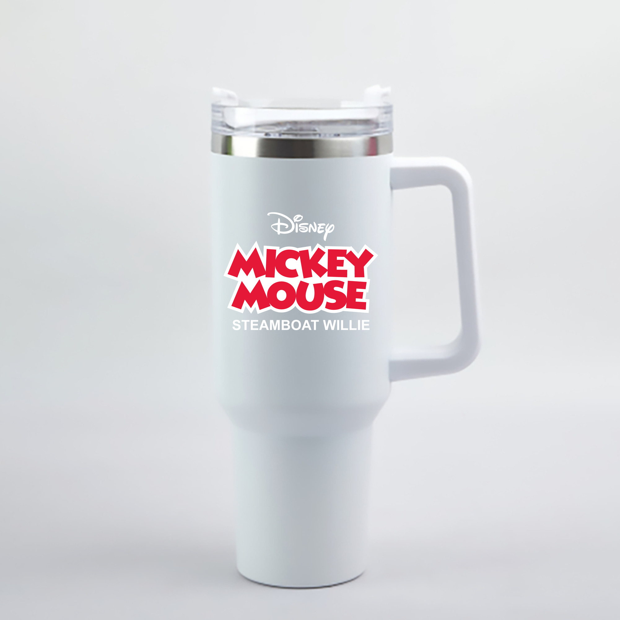 （画像用） ミッキーマウス Mickey Mouse 1200mL車用タンブラー - クリスタルステッカー（プラスチックストロー付き）