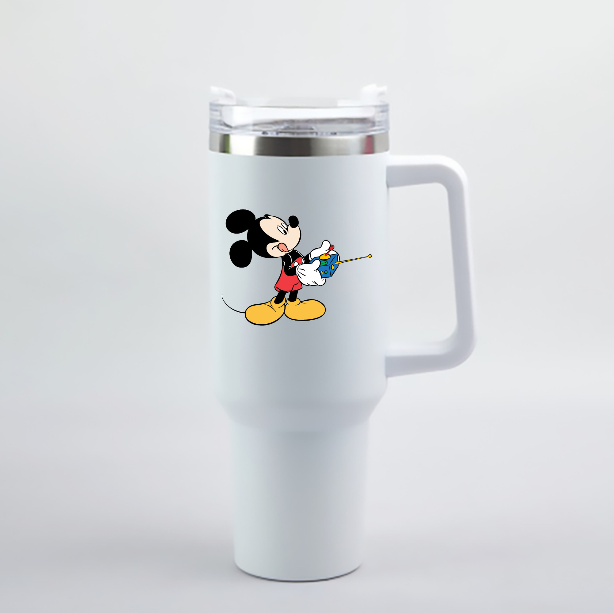 （画像用） ミッキーマウス Mickey Mouse 1200mL車用タンブラー - クリスタルステッカー（プラスチックストロー付き）