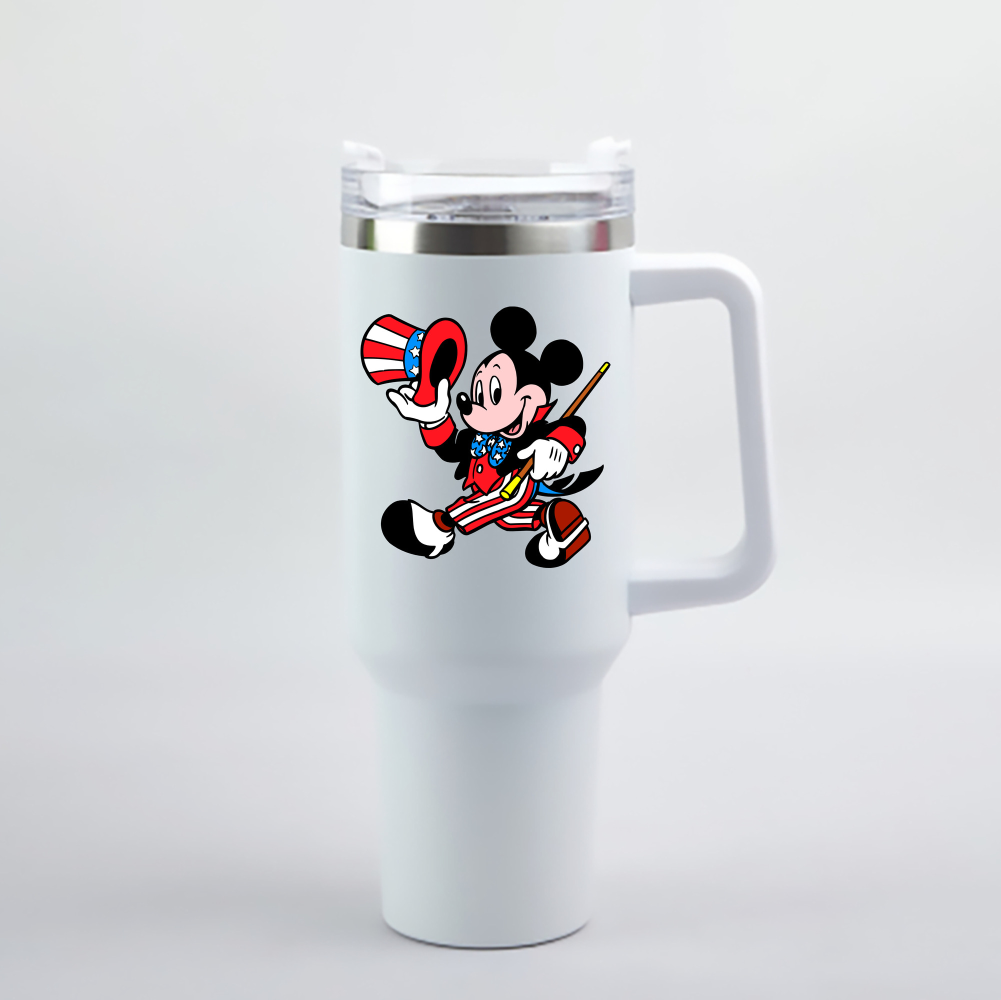 （画像用） ミッキーマウス Mickey Mouse 1200mL車用タンブラー - クリスタルステッカー（プラスチックストロー付き）
