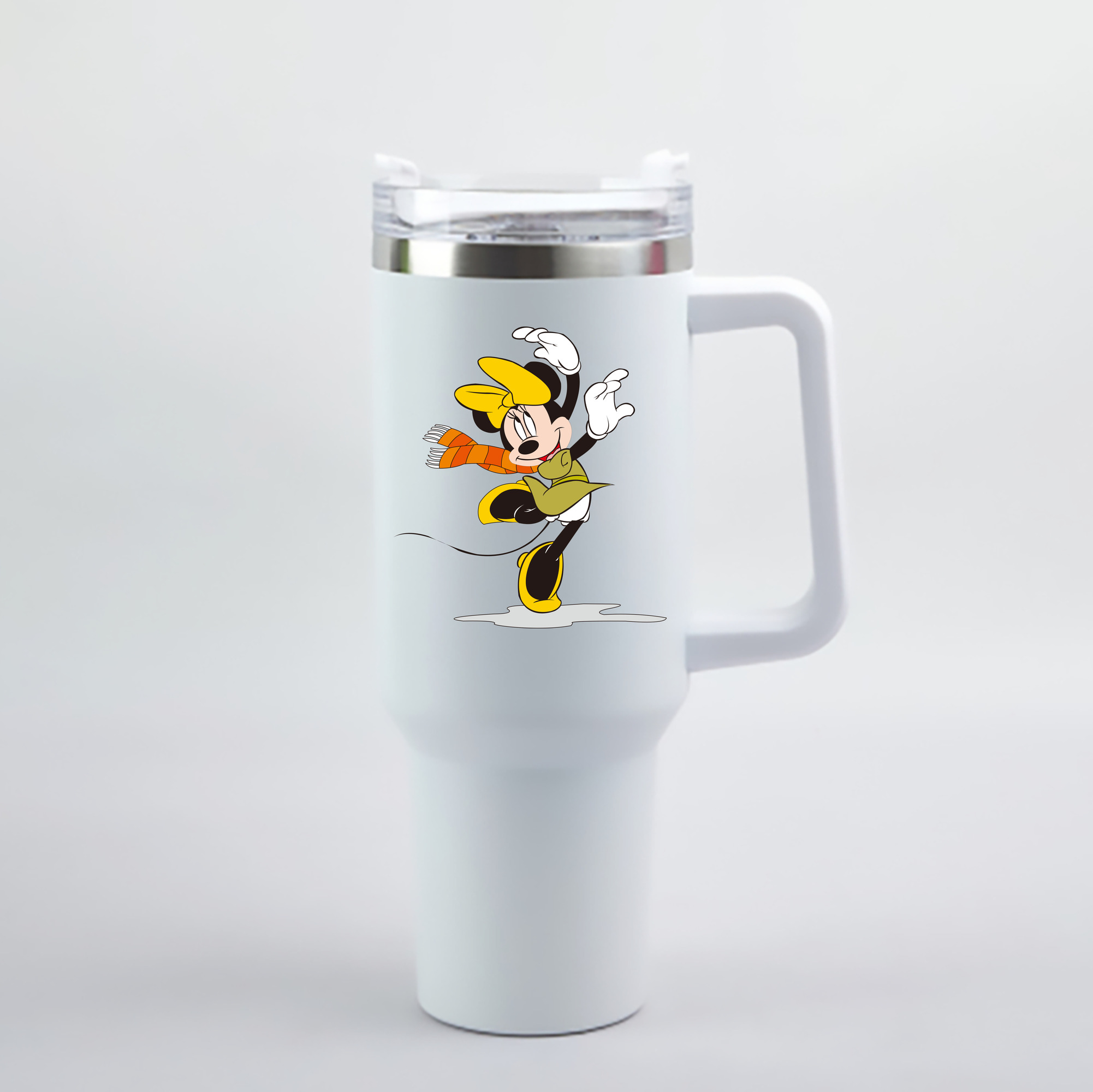 （画像用） ミッキーマウス Mickey Mouse 1200mL車用タンブラー - クリスタルステッカー（プラスチックストロー付き）