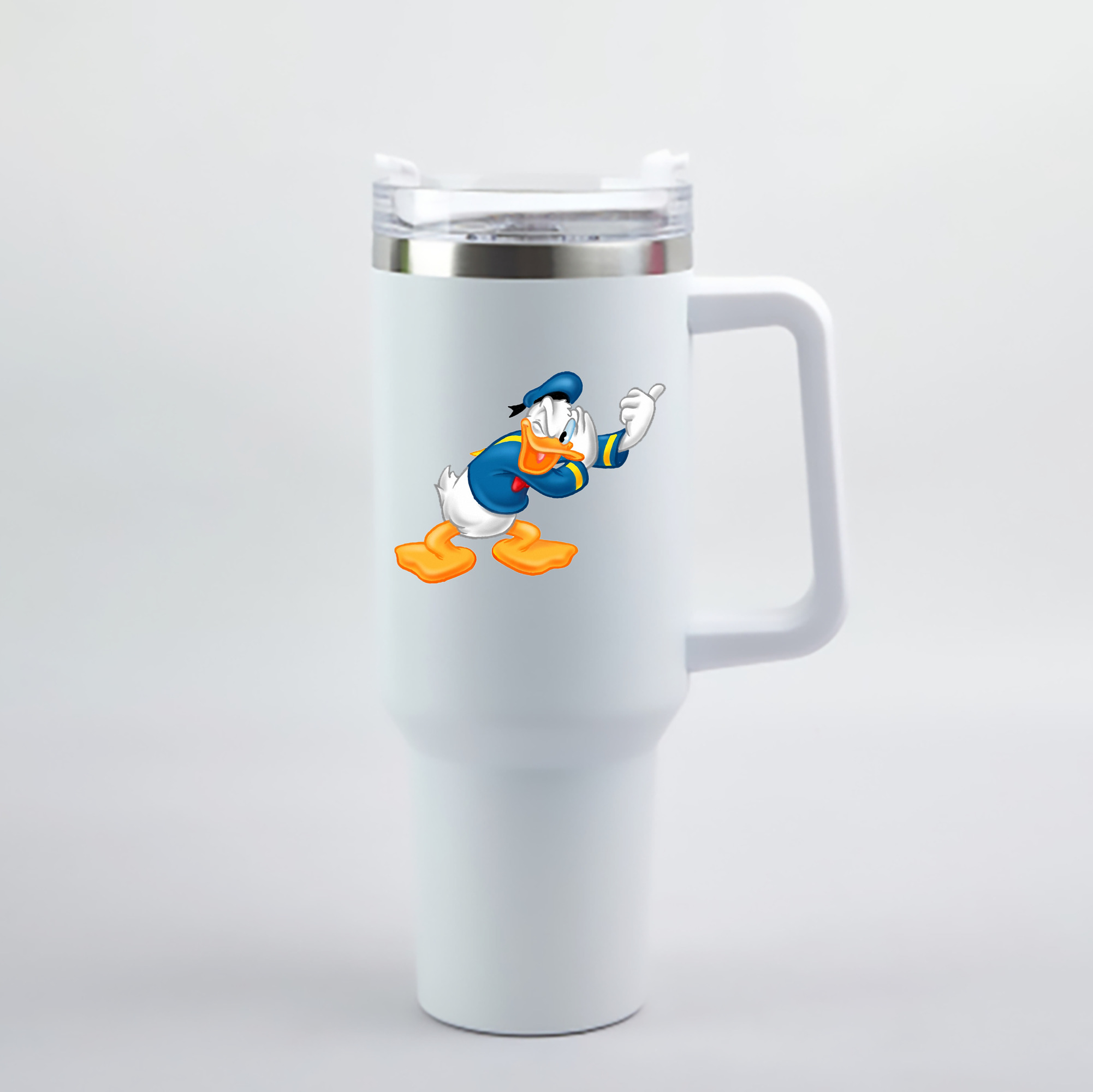 （画像用） ミッキーマウス Mickey Mouse 1200mL車用タンブラー - クリスタルステッカー（プラスチックストロー付き）