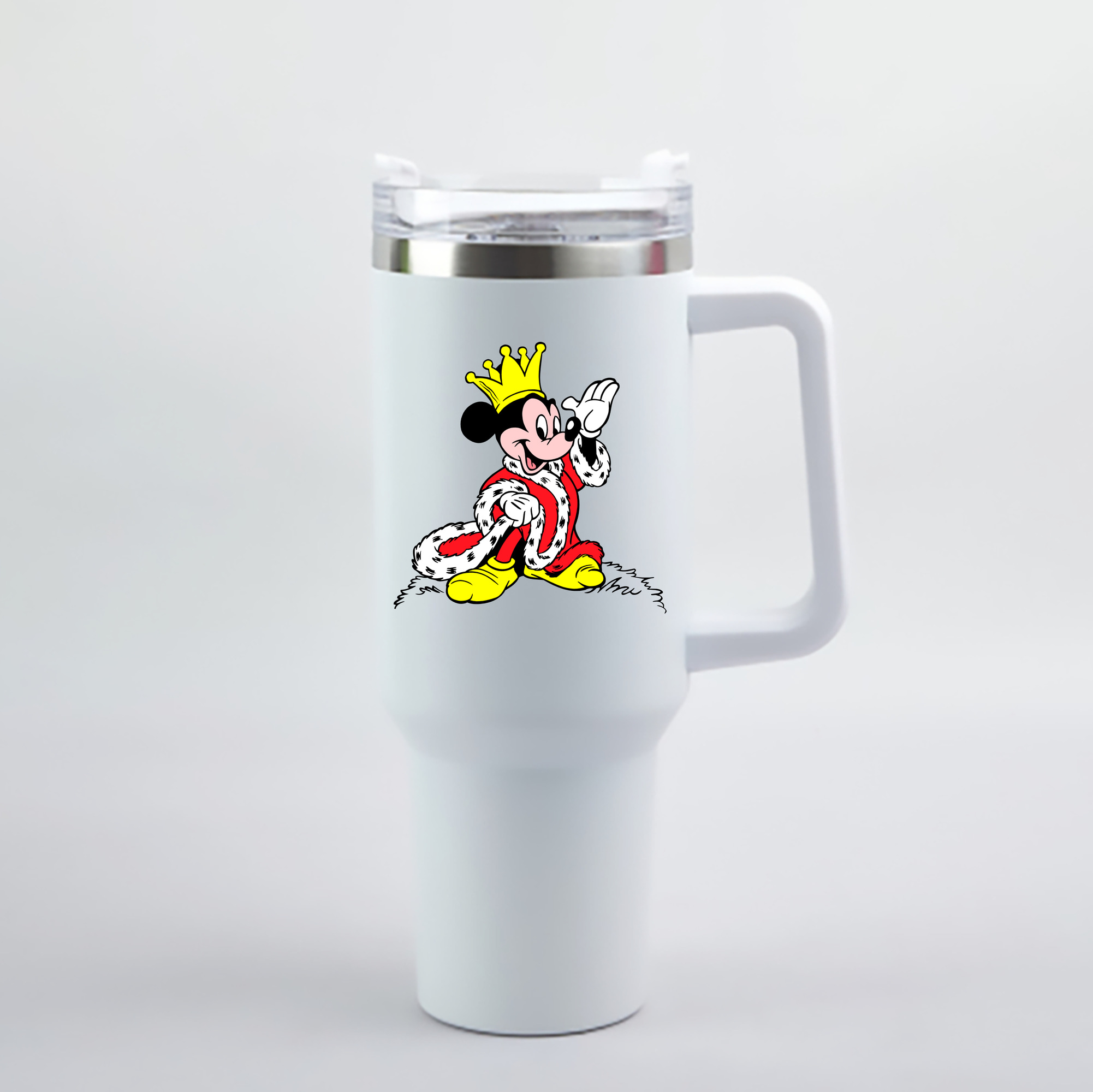 （画像用） ミッキーマウス Mickey Mouse 1200mL車用タンブラー - クリスタルステッカー（プラスチックストロー付き）