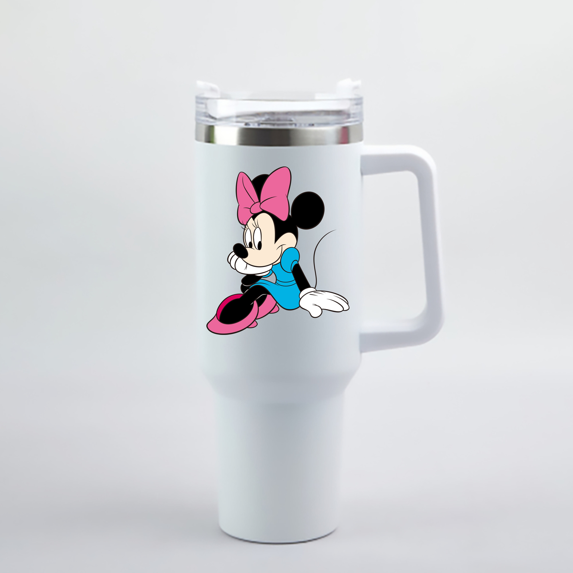 （画像用） ミッキーマウス Mickey Mouse 1200mL車用タンブラー - クリスタルステッカー（プラスチックストロー付き）