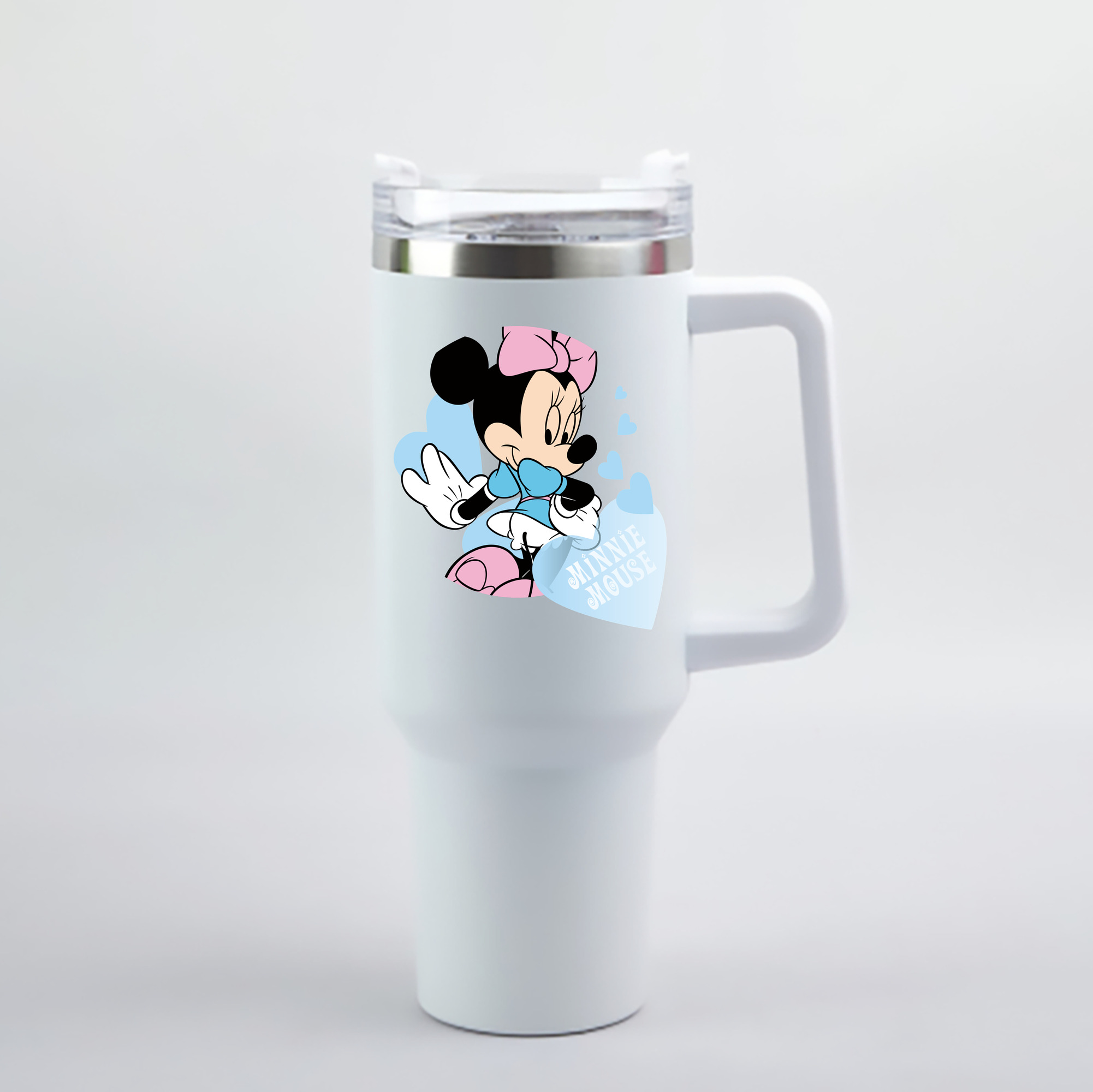 （画像用） ミッキーマウス Mickey Mouse 1200mL車用タンブラー - クリスタルステッカー（プラスチックストロー付き）