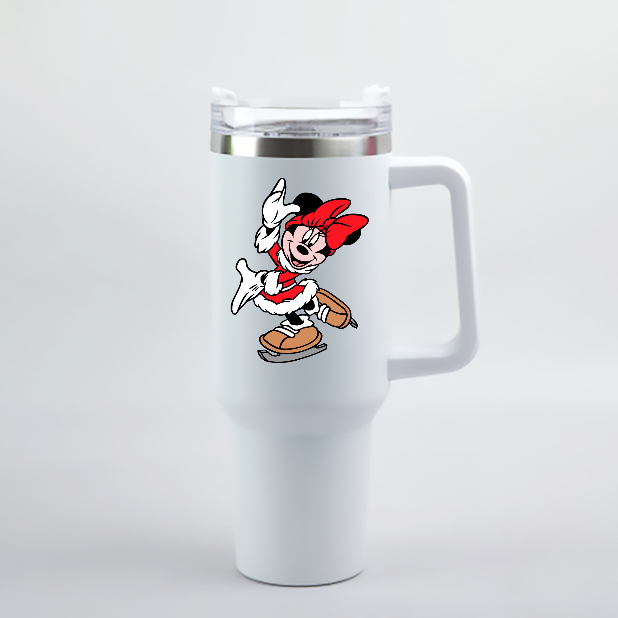 （画像用） ミッキーマウス Mickey Mouse 1200mL車用タンブラー - クリスタルステッカー（プラスチックストロー付き）