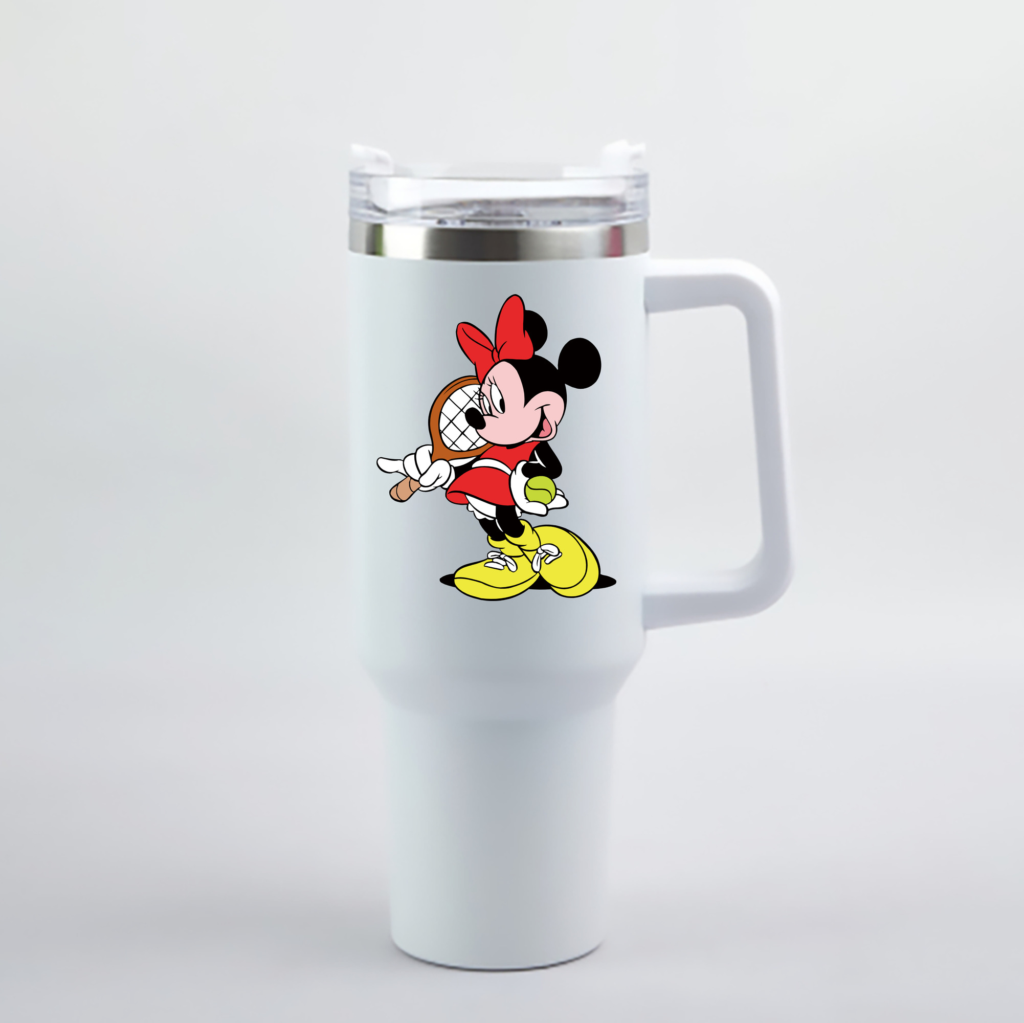 （画像用） ミッキーマウス Mickey Mouse 1200mL車用タンブラー - クリスタルステッカー（プラスチックストロー付き）