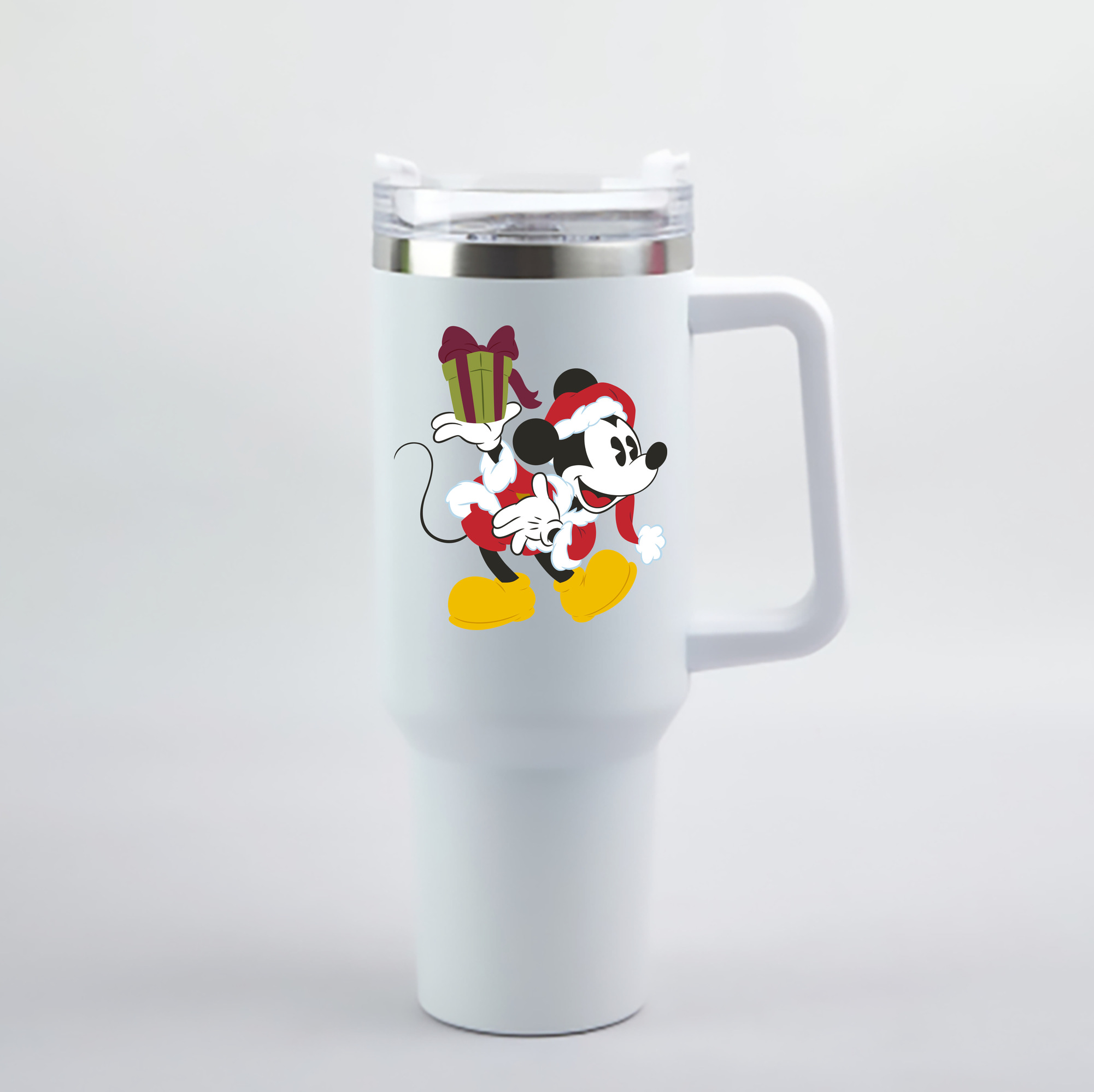 （画像用） ミッキーマウス Mickey Mouse 1200mL車用タンブラー - クリスタルステッカー（プラスチックストロー付き）