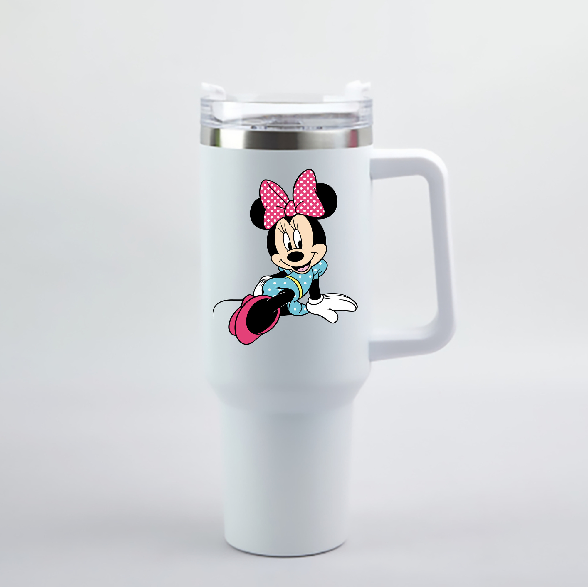 （画像用） ミッキーマウス Mickey Mouse 1200mL車用タンブラー - クリスタルステッカー（プラスチックストロー付き）