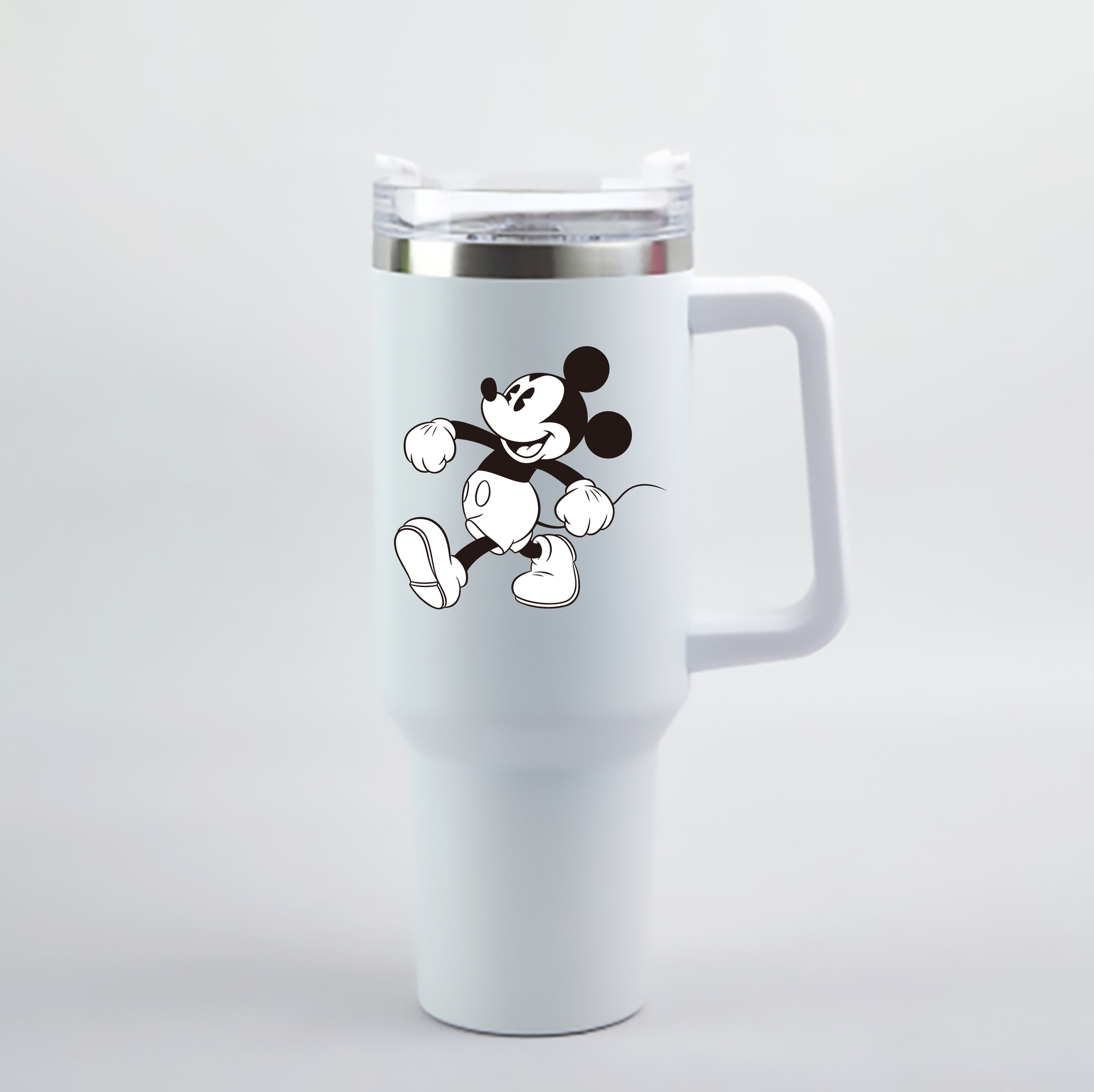 （画像用） ミッキーマウス Mickey Mouse 1200mL車用タンブラー - クリスタルステッカー（プラスチックストロー付き）