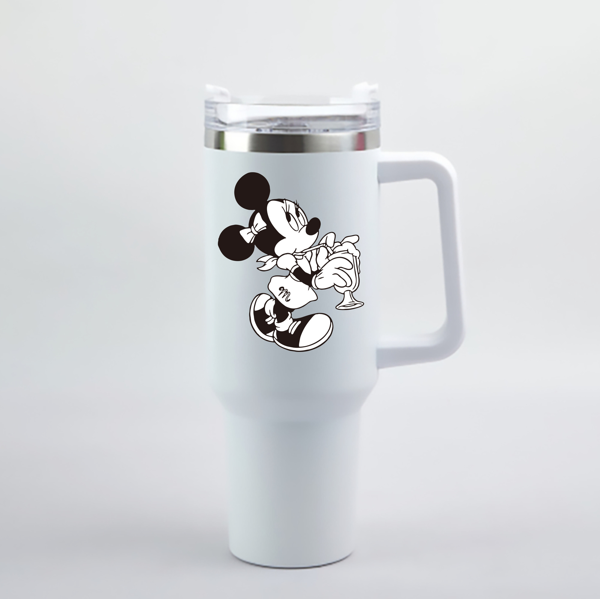 （画像用） ミッキーマウス Mickey Mouse 1200mL車用タンブラー - クリスタルステッカー（プラスチックストロー付き）