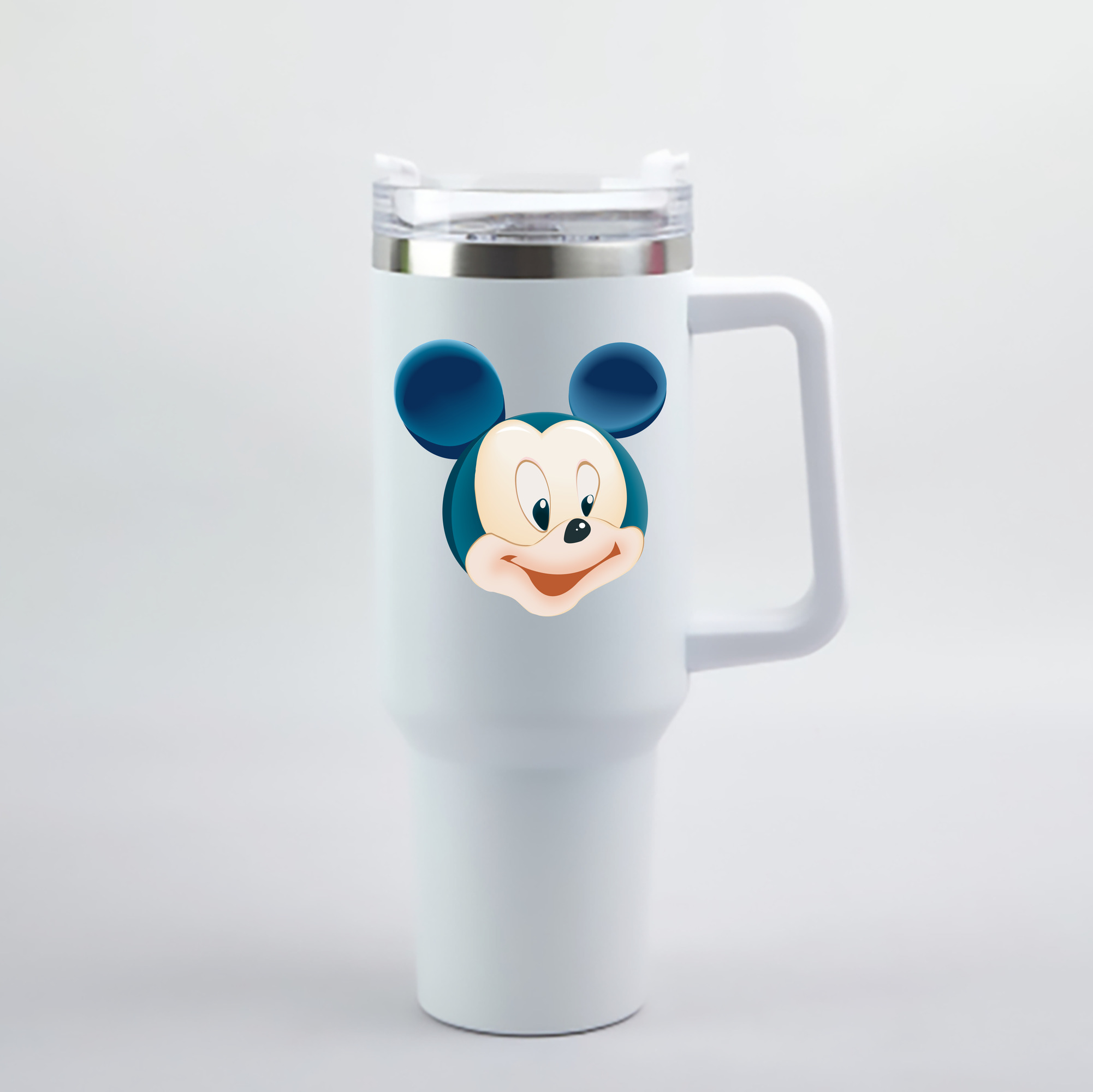 （画像用） ミッキーマウス Mickey Mouse 1200mL車用タンブラー - クリスタルステッカー（プラスチックストロー付き）