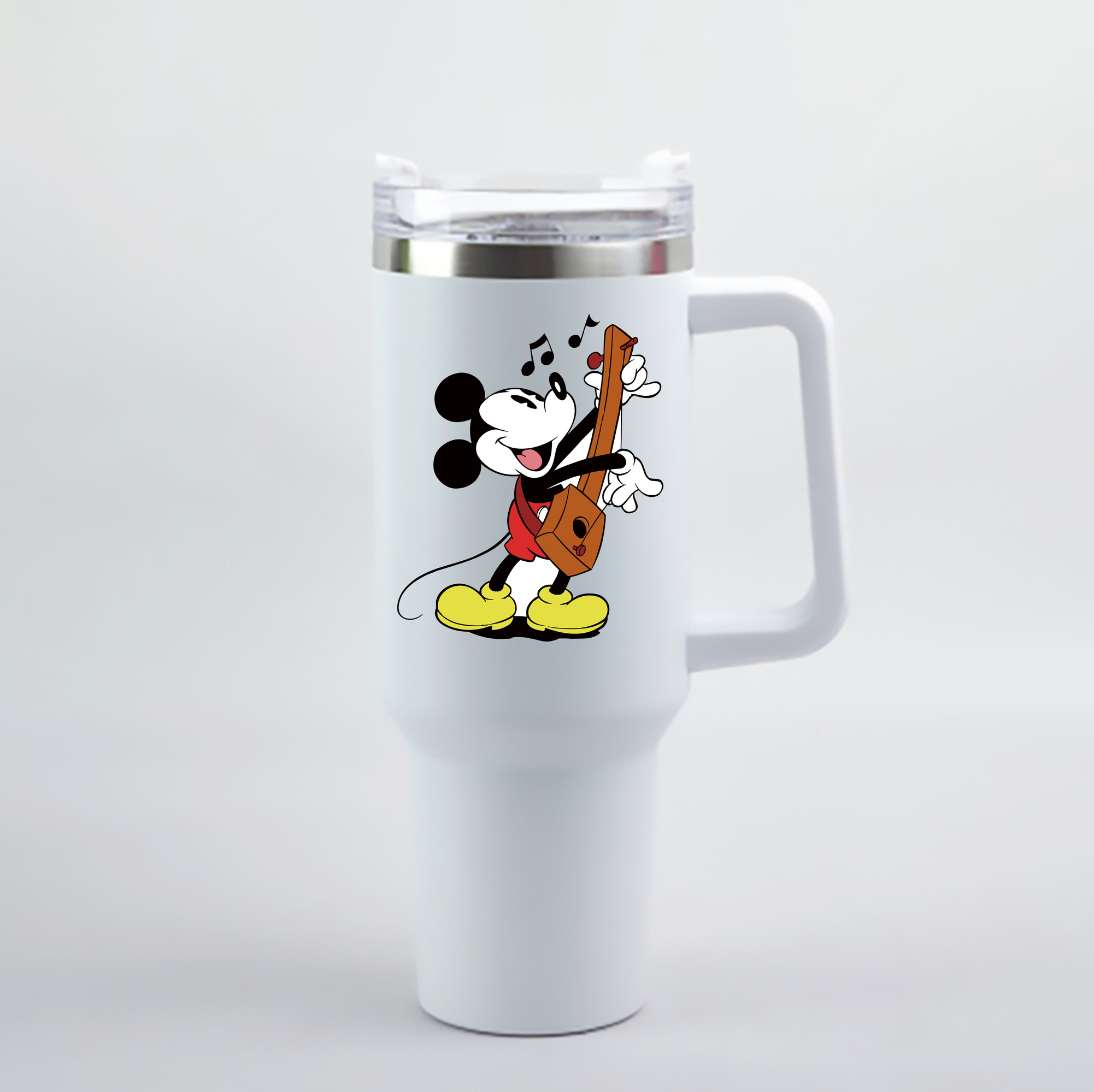 （画像用） ミッキーマウス Mickey Mouse 1200mL車用タンブラー - クリスタルステッカー（プラスチックストロー付き）