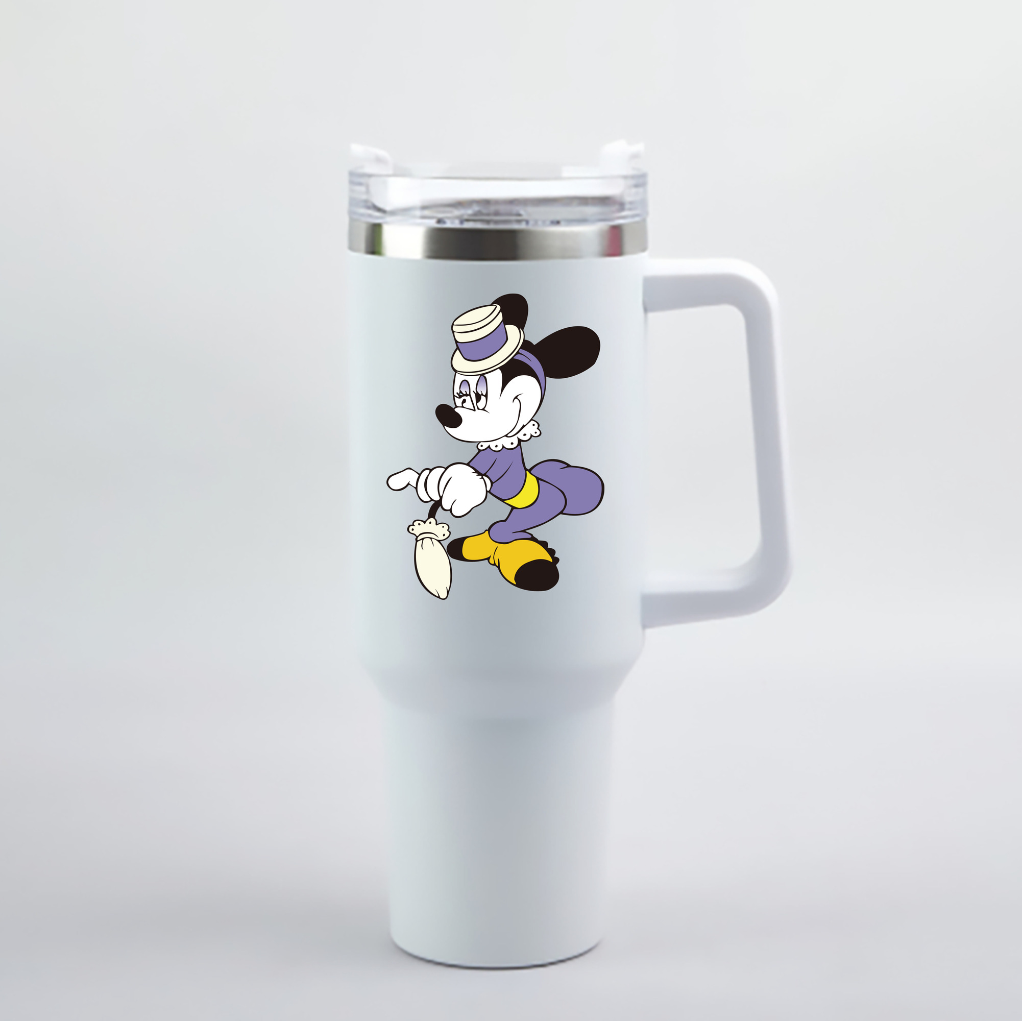 （画像用） ミッキーマウス Mickey Mouse 1200mL車用タンブラー - クリスタルステッカー（プラスチックストロー付き）