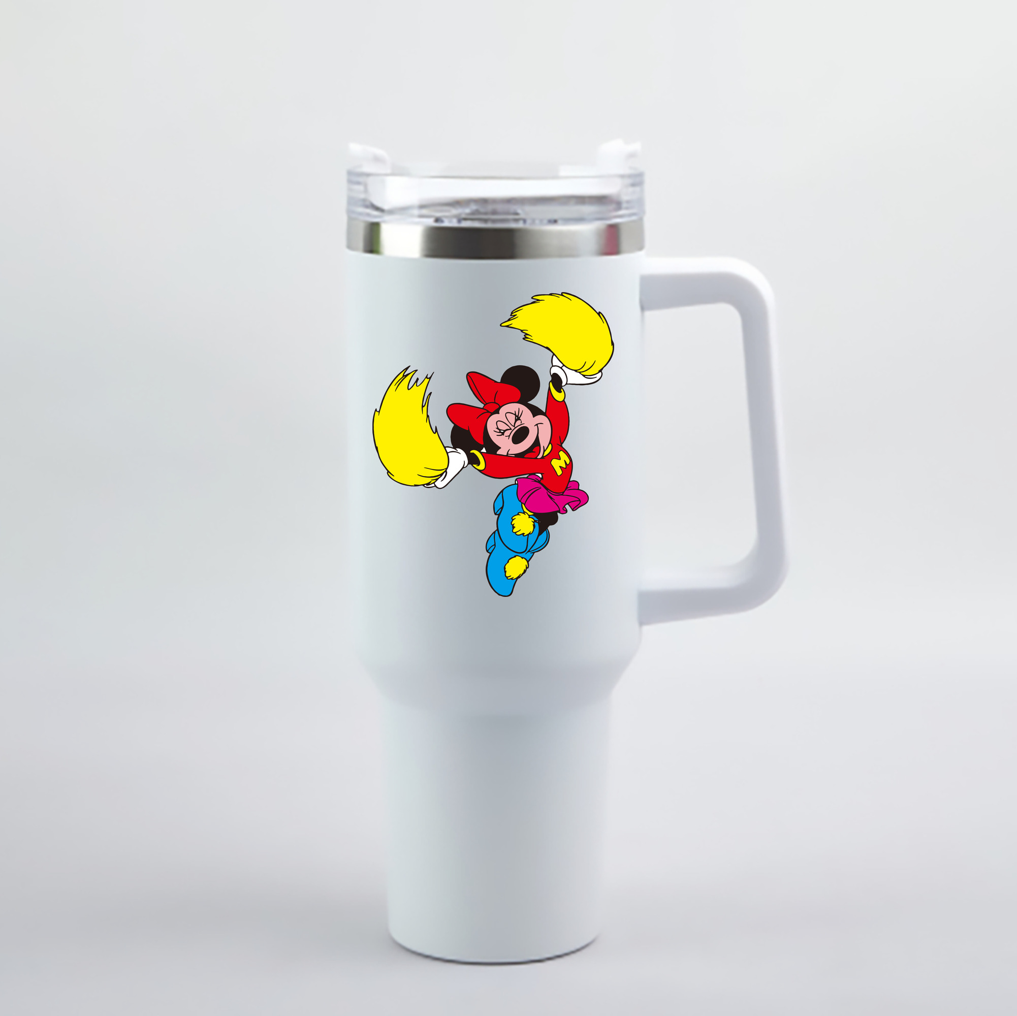 （画像用） ミッキーマウス Mickey Mouse 1200mL車用タンブラー - クリスタルステッカー（プラスチックストロー付き）