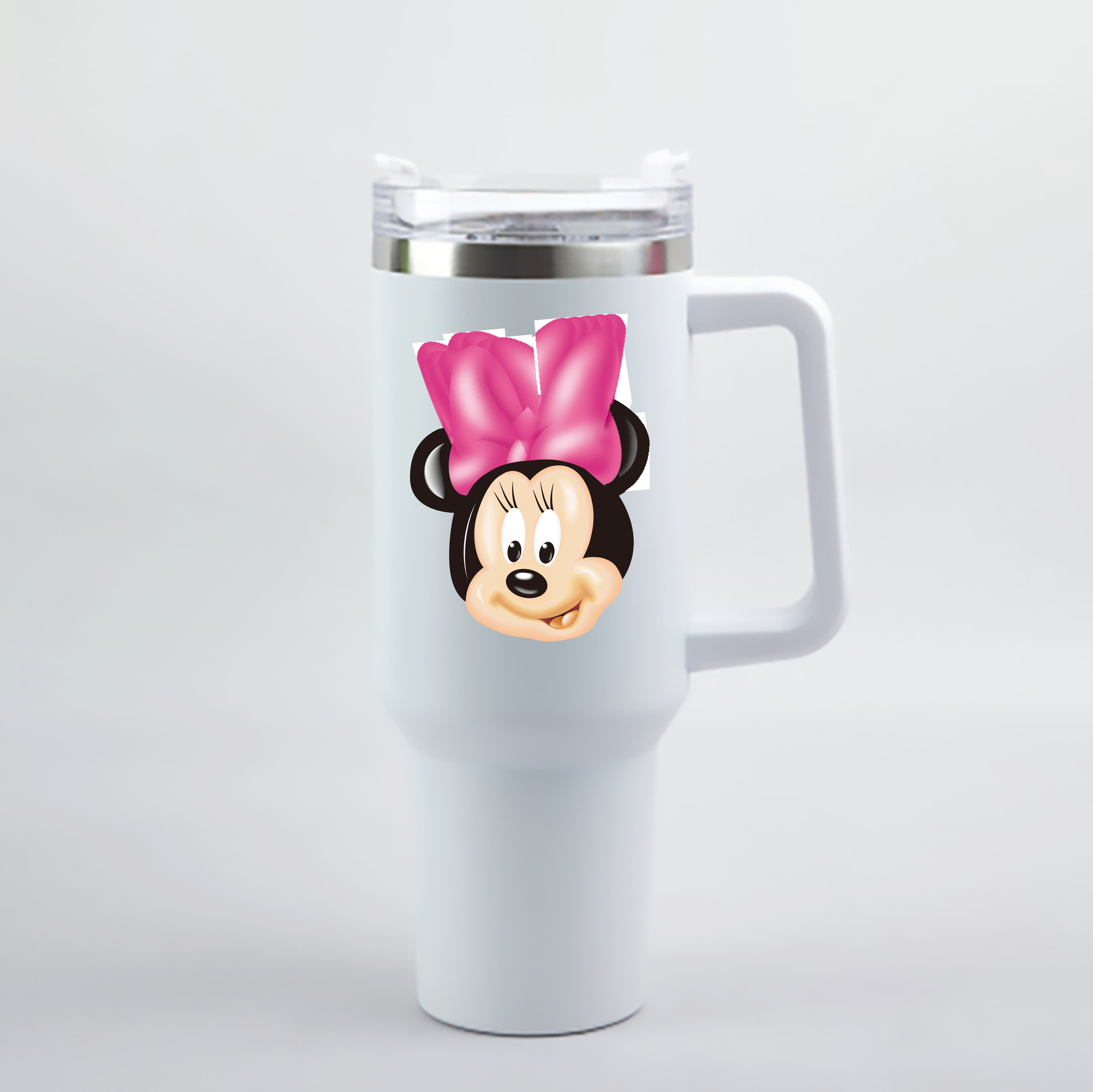 （画像用） ミッキーマウス Mickey Mouse 1200mL車用タンブラー - クリスタルステッカー（プラスチックストロー付き）