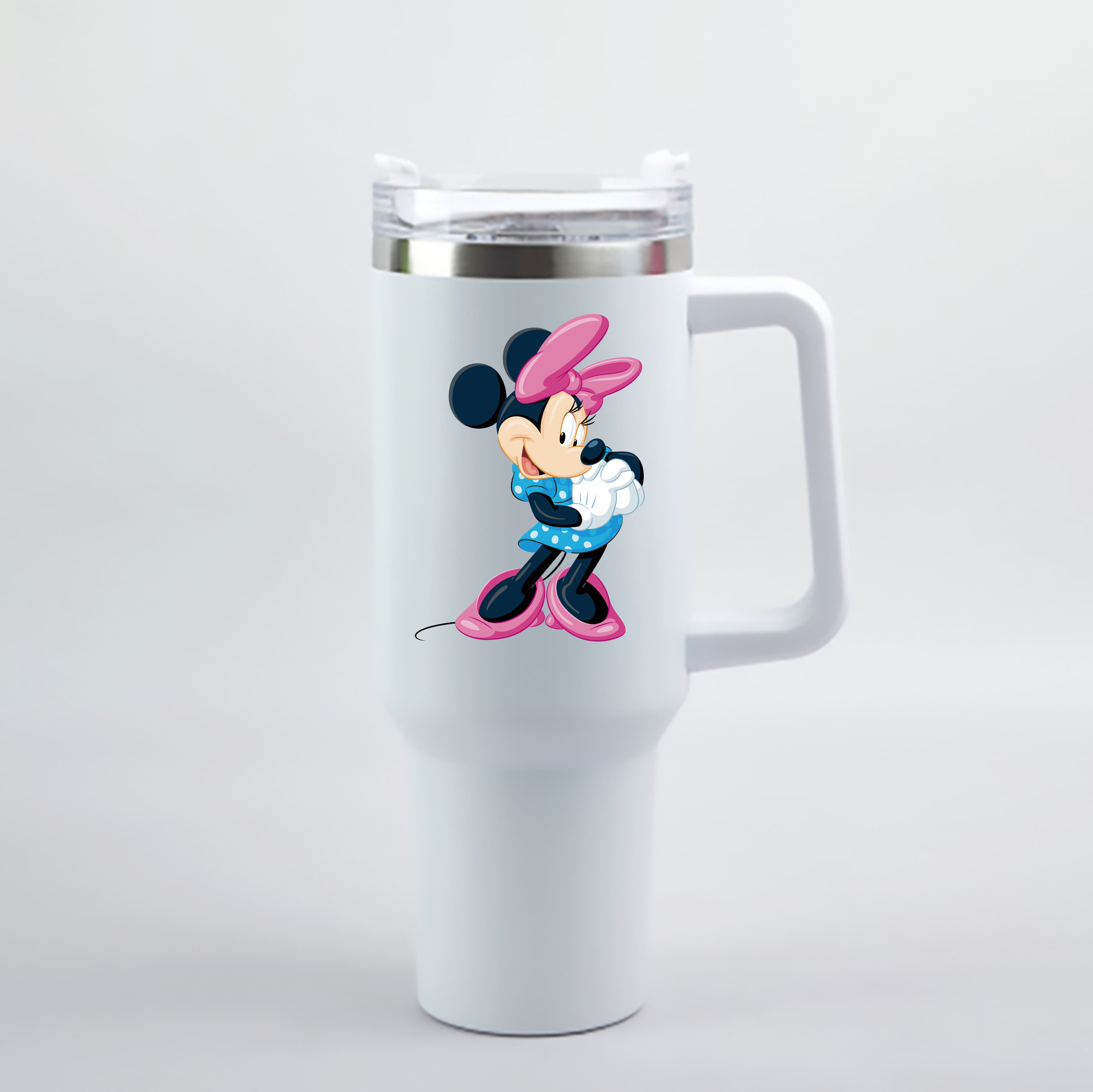 （画像用） ミッキーマウス Mickey Mouse 1200mL車用タンブラー - クリスタルステッカー（プラスチックストロー付き）