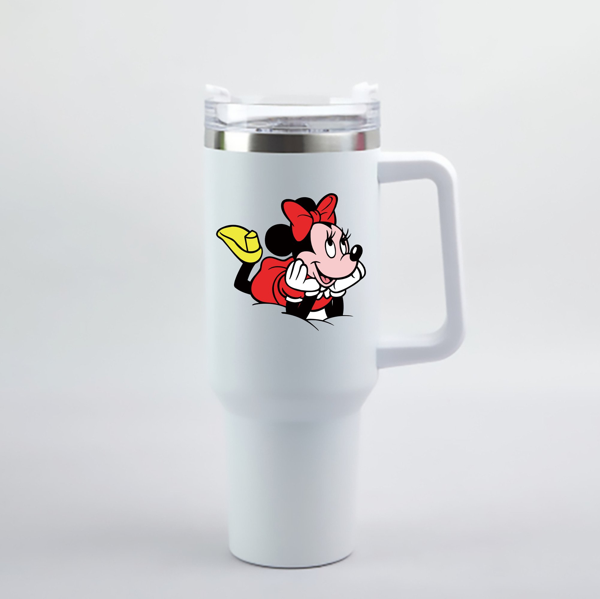 （画像用） ミッキーマウス Mickey Mouse 1200mL車用タンブラー - クリスタルステッカー（プラスチックストロー付き）