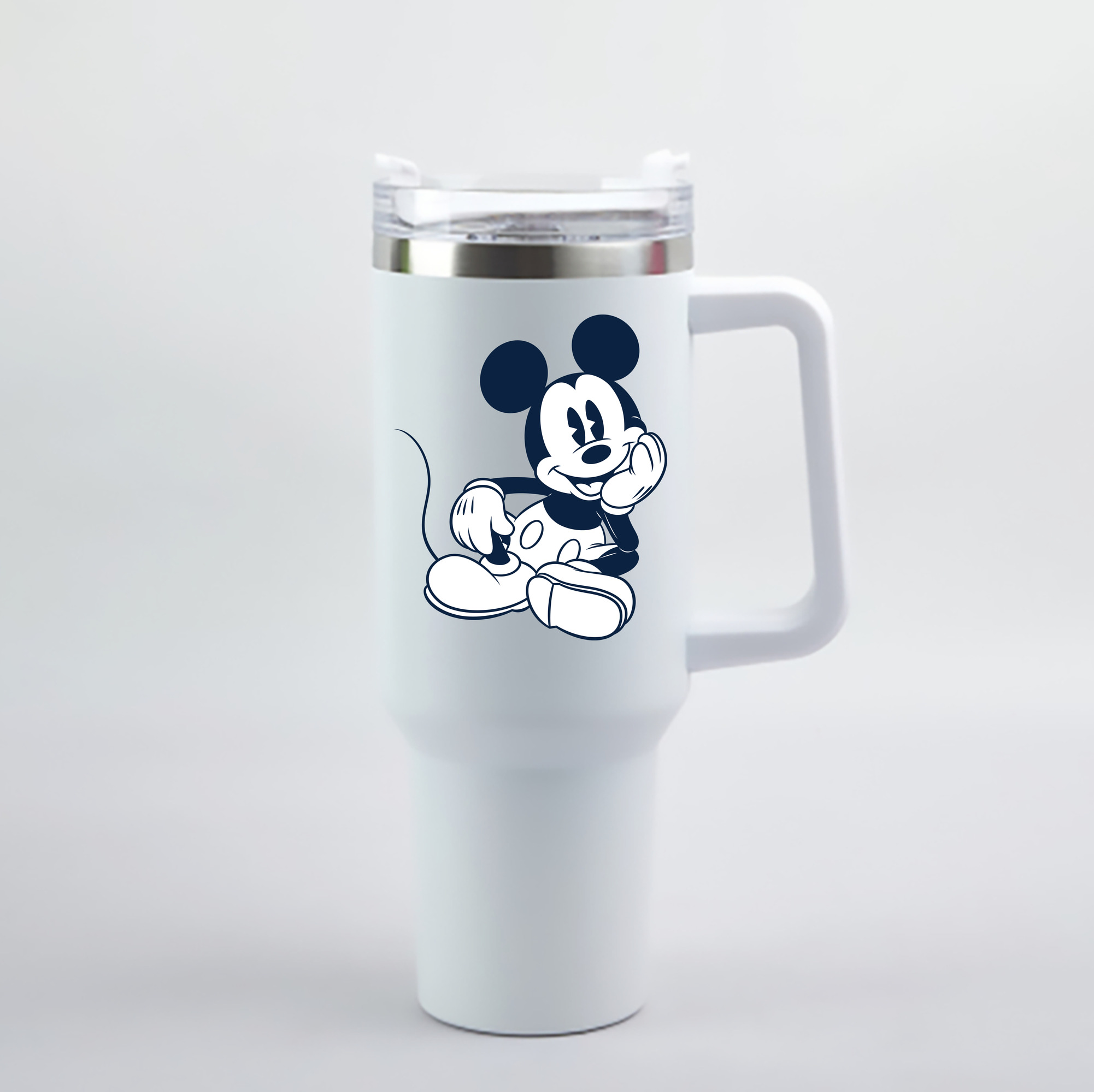 （画像用） ミッキーマウス Mickey Mouse 1200mL車用タンブラー - クリスタルステッカー（プラスチックストロー付き）