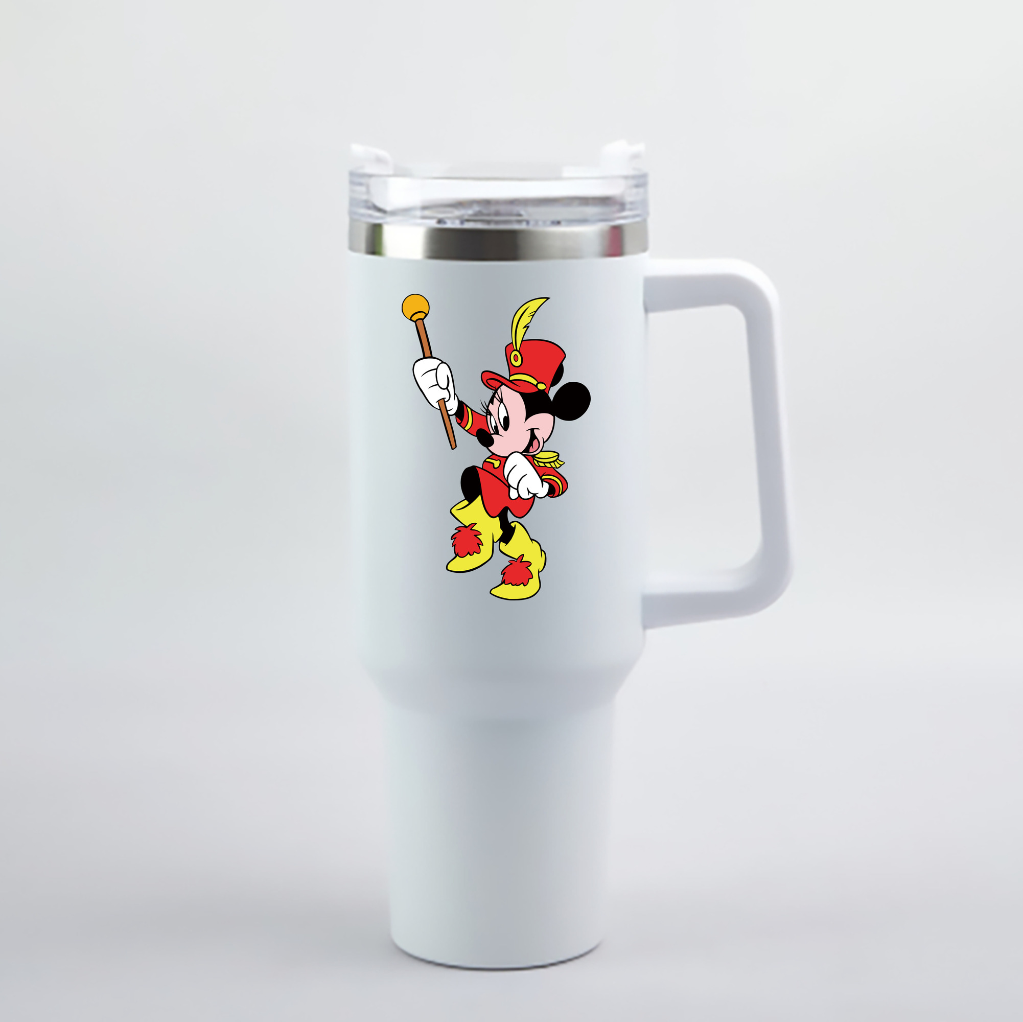 （画像用） ミッキーマウス Mickey Mouse 1200mL車用タンブラー - クリスタルステッカー（プラスチックストロー付き）