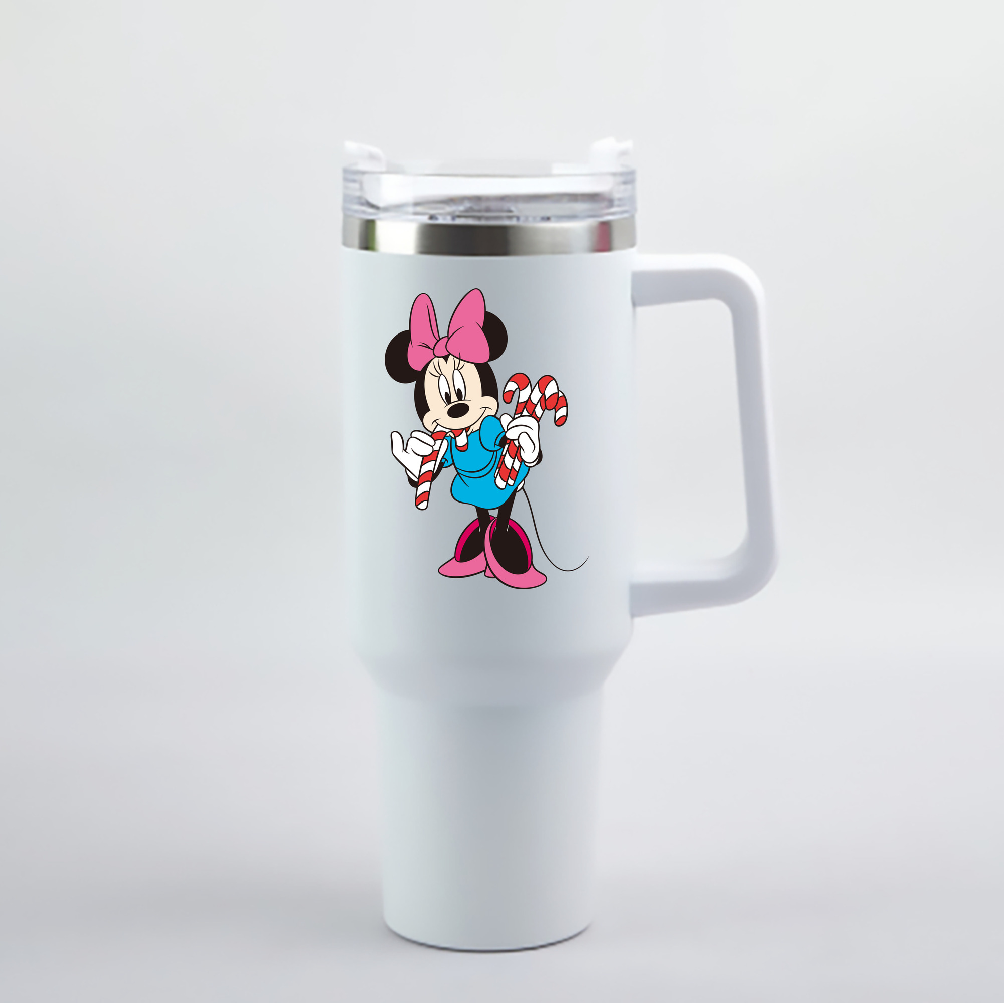 （画像用） ミッキーマウス Mickey Mouse 1200mL車用タンブラー - クリスタルステッカー（プラスチックストロー付き）