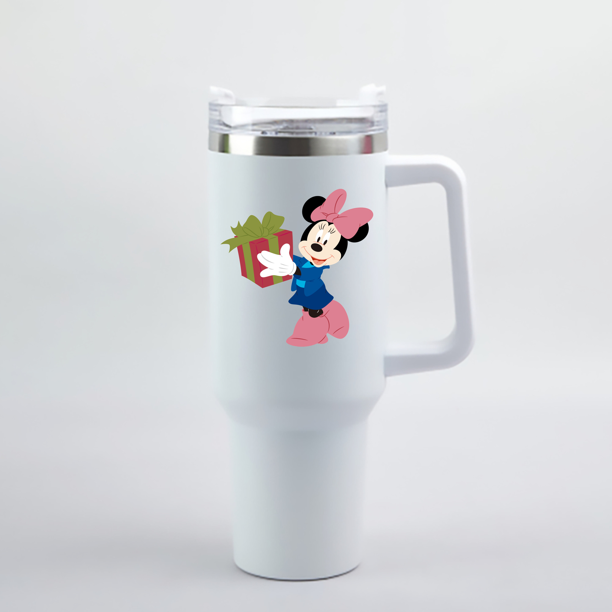 （画像用） ミッキーマウス Mickey Mouse 1200mL車用タンブラー - クリスタルステッカー（プラスチックストロー付き）