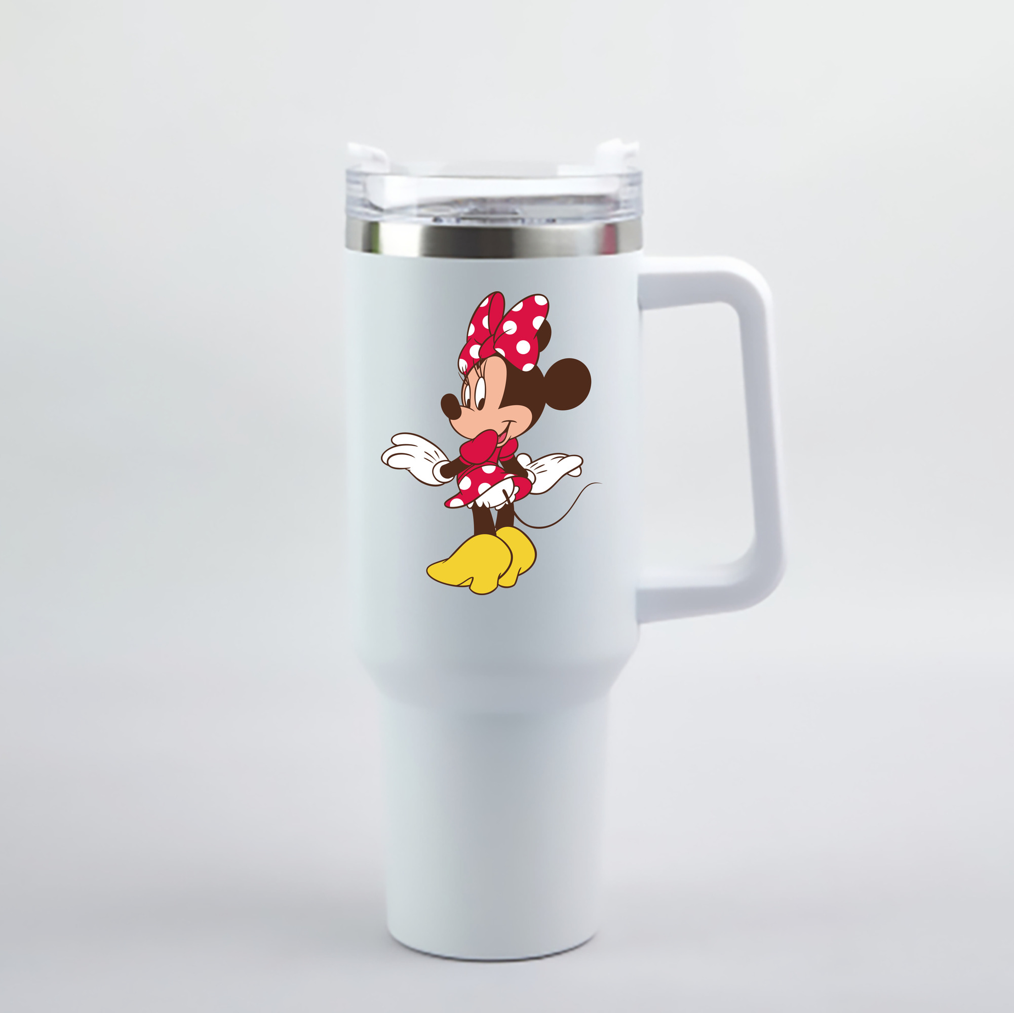 （画像用） ミッキーマウス Mickey Mouse 1200mL車用タンブラー - クリスタルステッカー（プラスチックストロー付き）