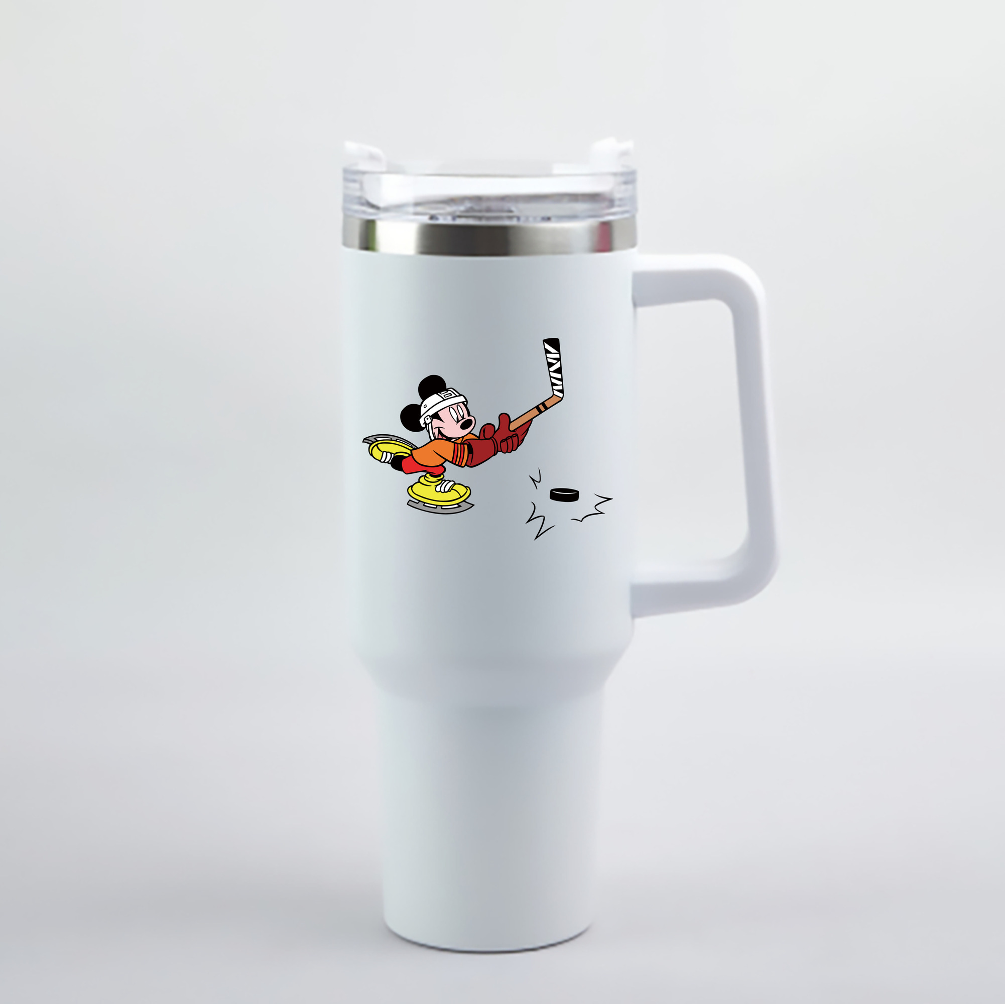 （画像用） ミッキーマウス Mickey Mouse 1200mL車用タンブラー - クリスタルステッカー（プラスチックストロー付き）