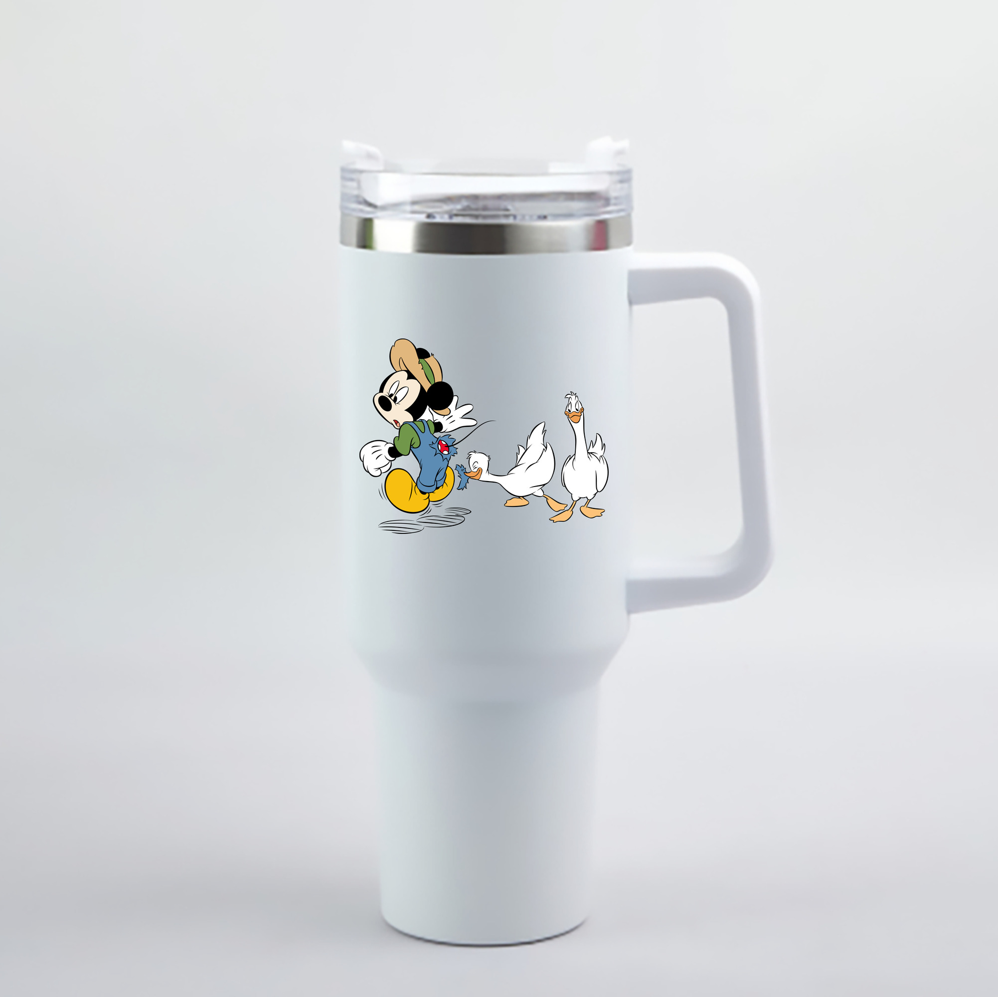 （画像用） ミッキーマウス Mickey Mouse 1200mL車用タンブラー - クリスタルステッカー（プラスチックストロー付き）