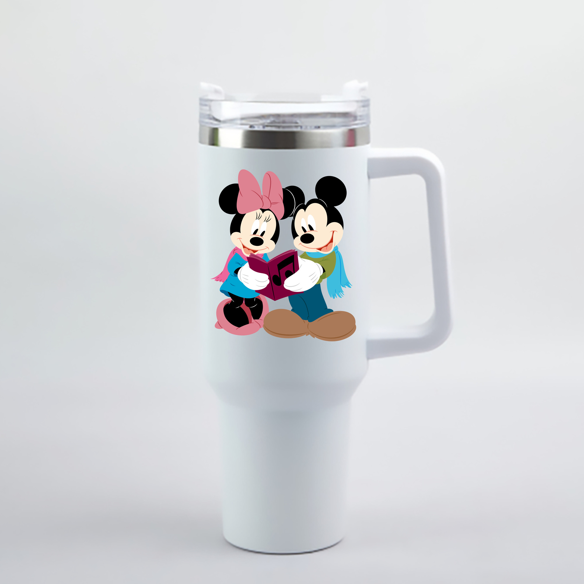 （画像用） ミッキーマウス Mickey Mouse 1200mL車用タンブラー - クリスタルステッカー（プラスチックストロー付き）