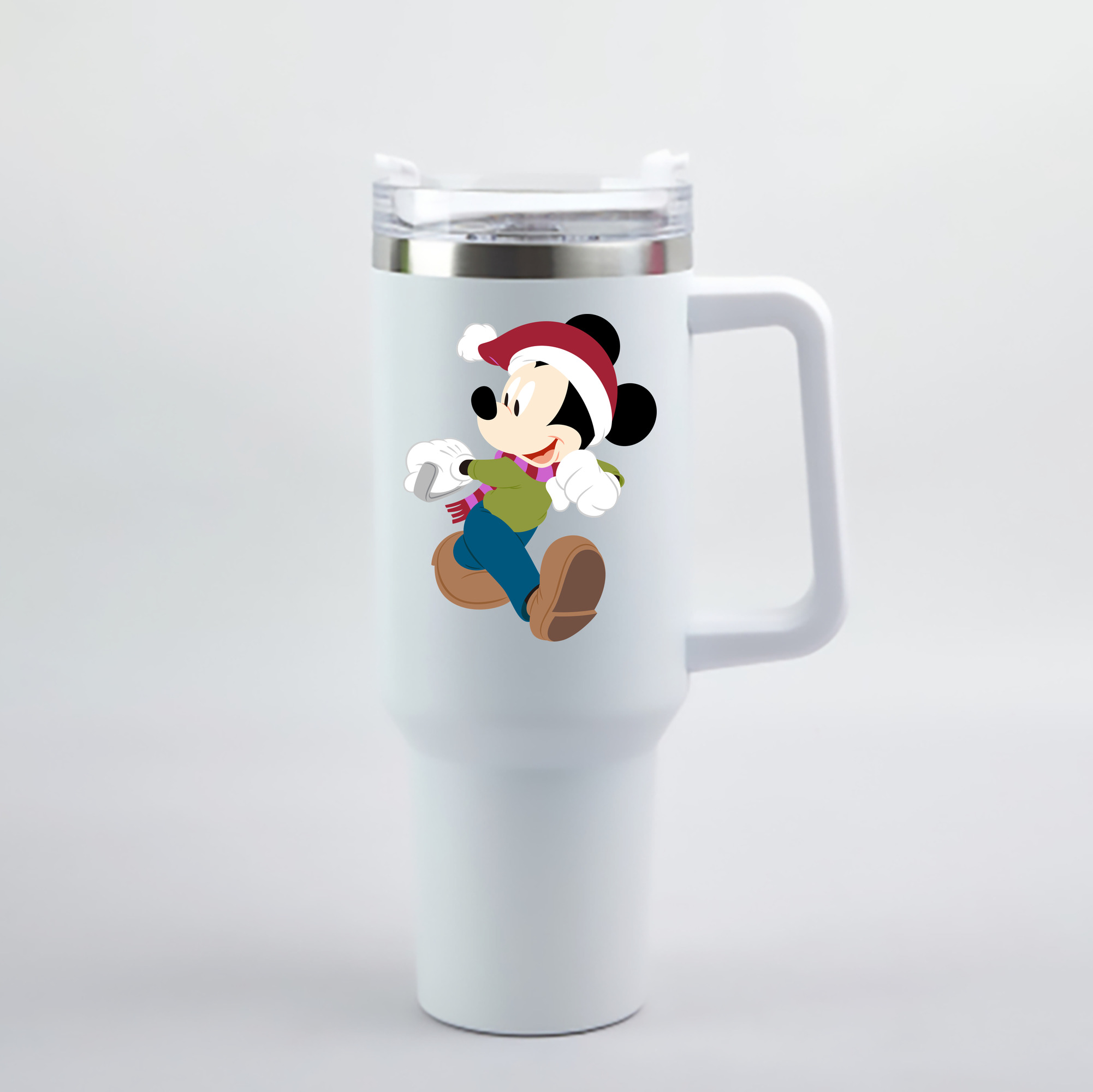 （画像用） ミッキーマウス Mickey Mouse 1200mL車用タンブラー - クリスタルステッカー（プラスチックストロー付き）